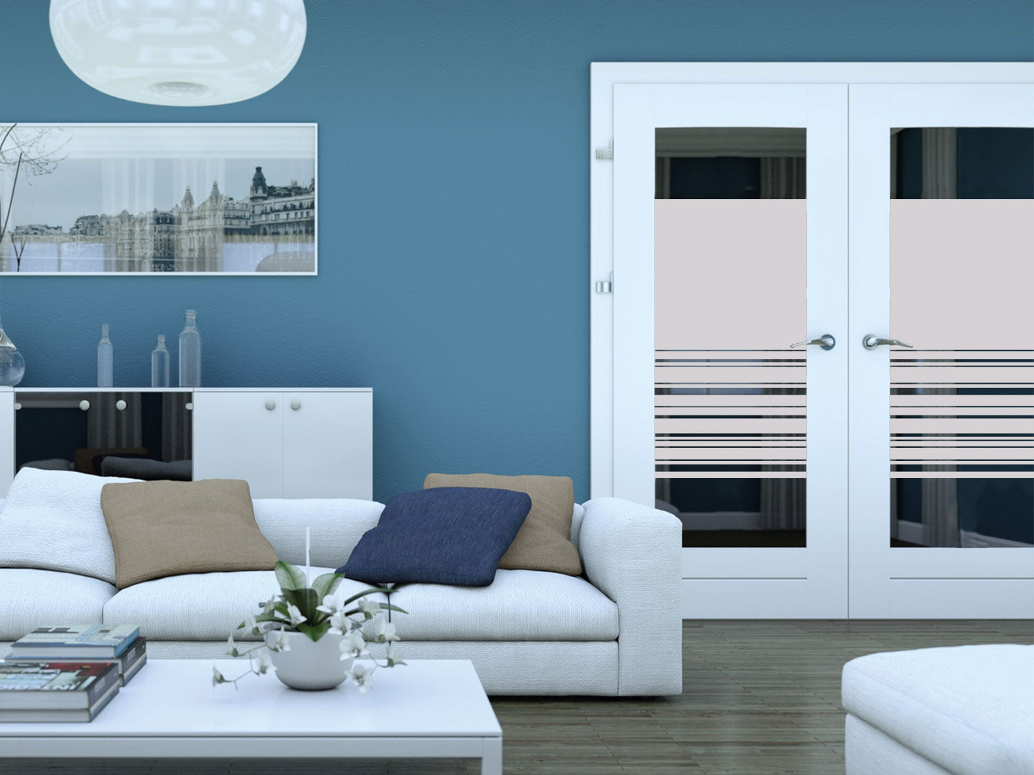 Fensterfolie mit Streifen