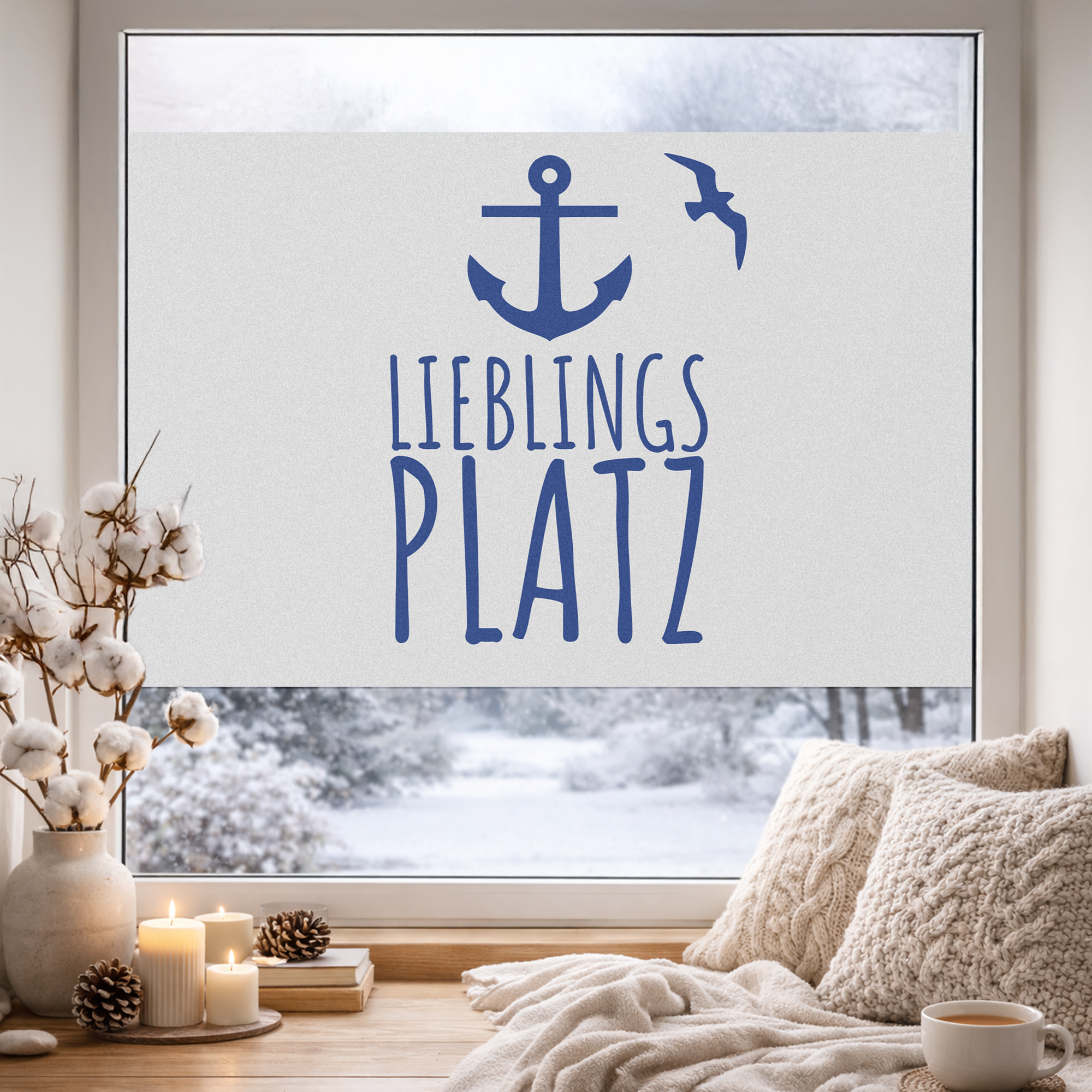 Fensterfolie Anker mit Spruch „Lieblingsplatz“