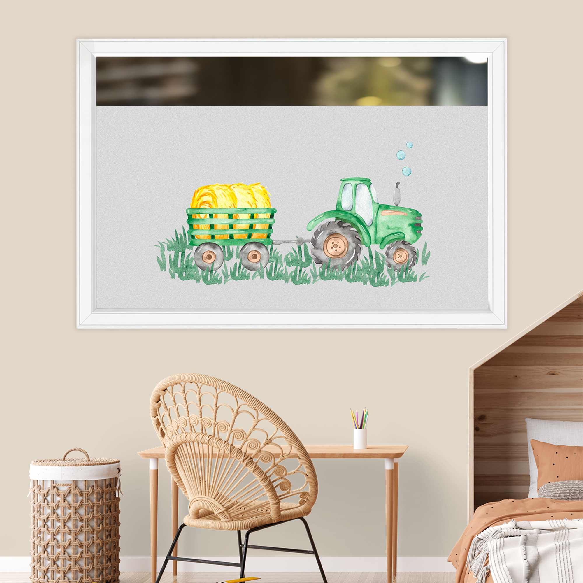 Fensterfolie Grüner Traktor