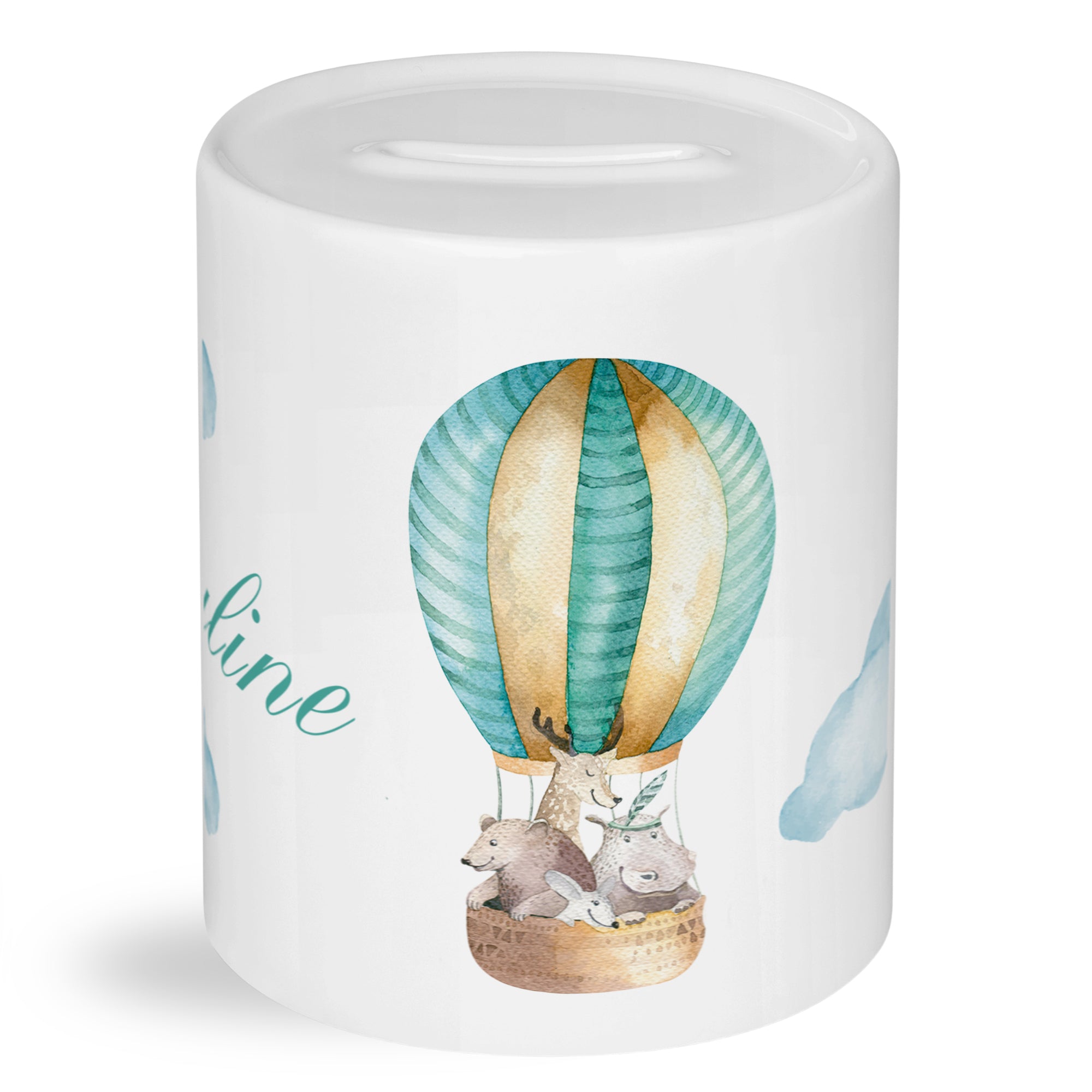 Spardose mit Luftballon-Motiv