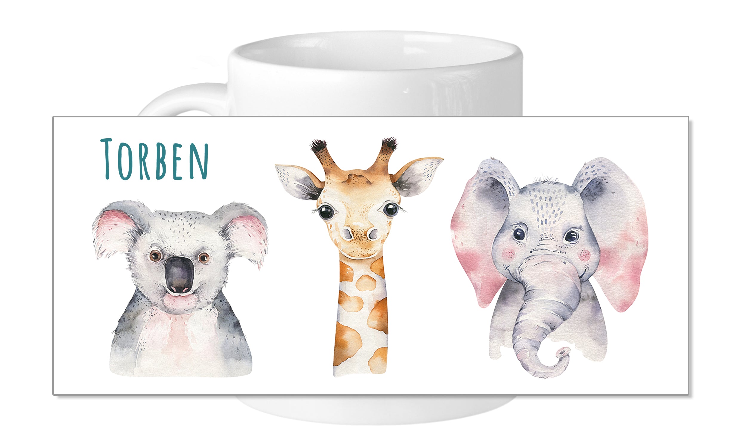 Tasse mit Safari Tieren