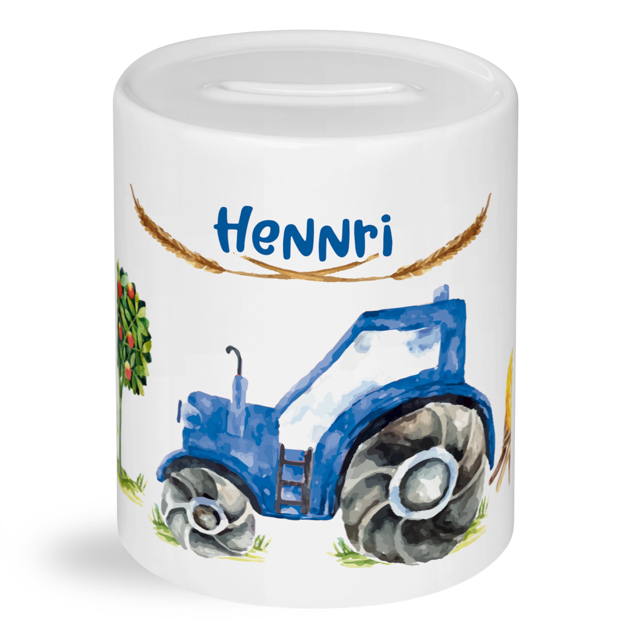 Spardose Traktor in blau