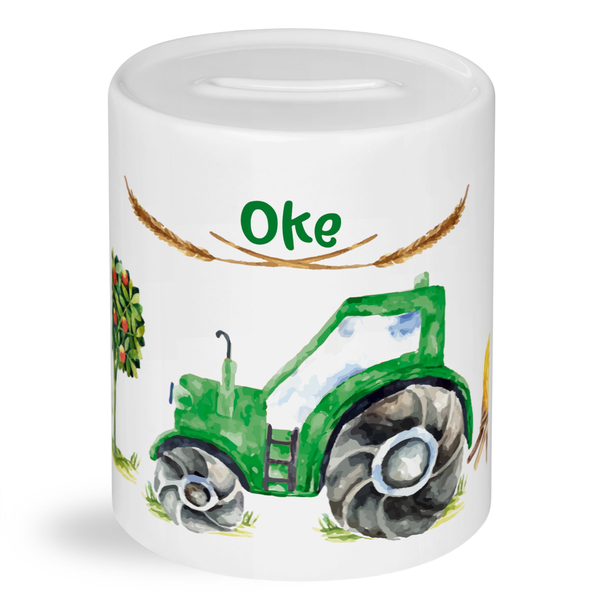Spardose Traktor in grün