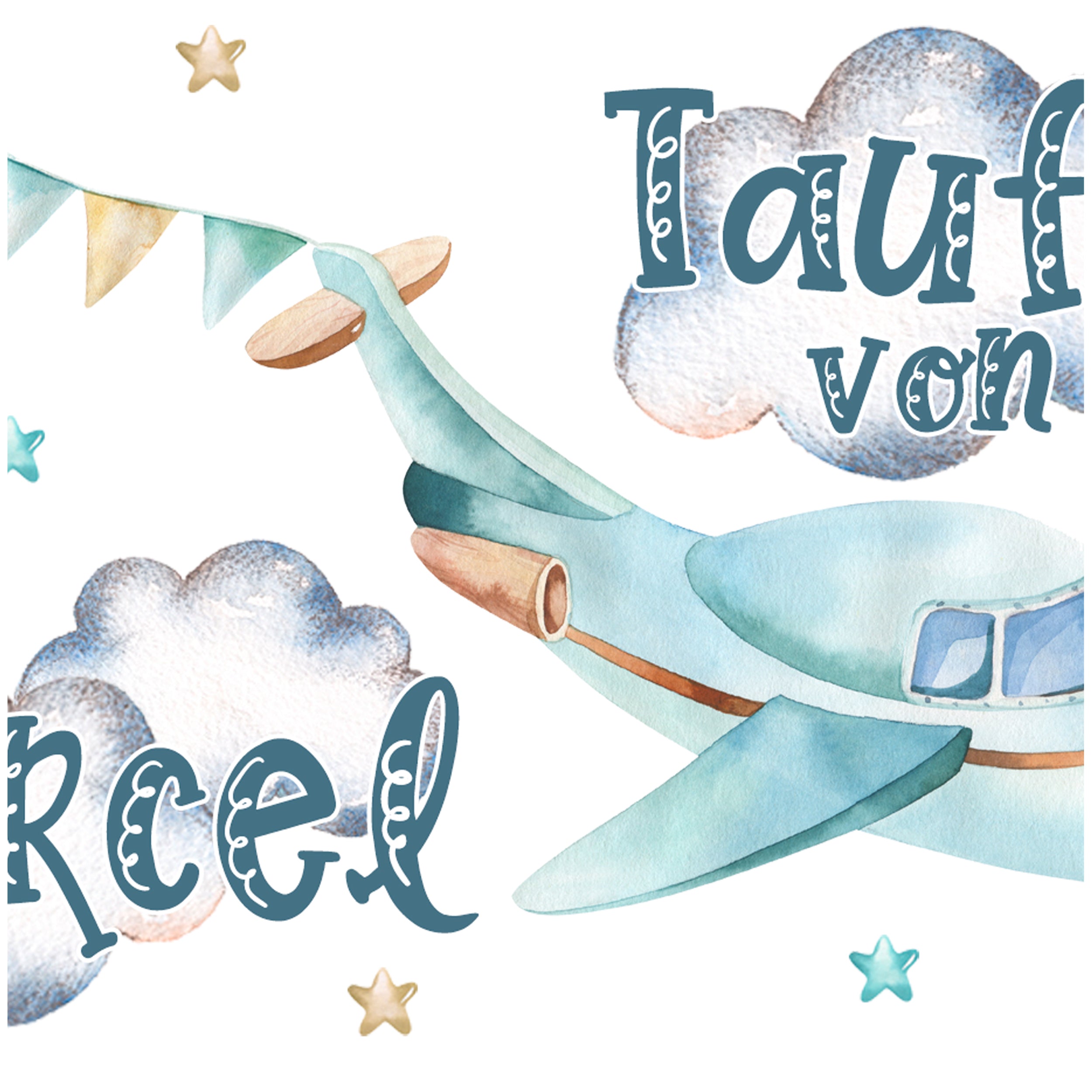 Spardose Taufe mit Flugzeug