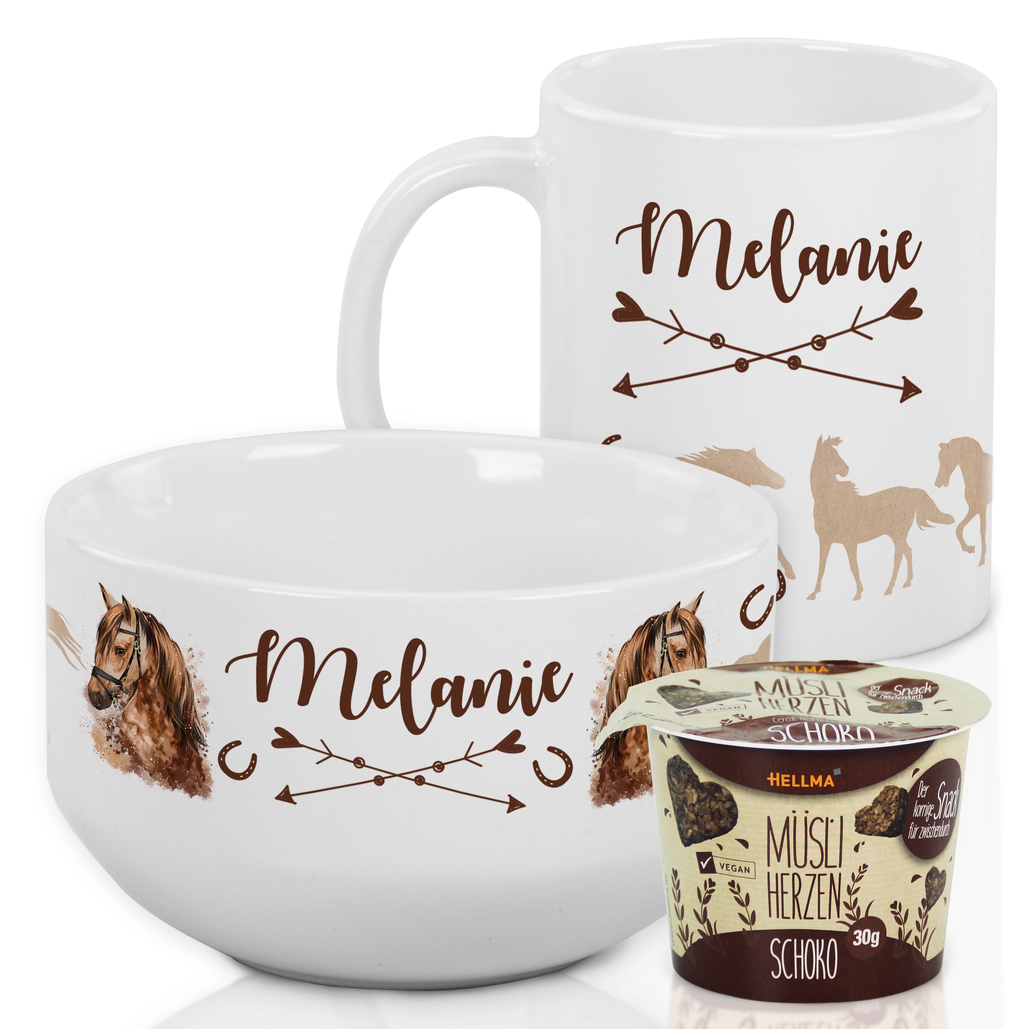 Müslischale & Tasse Set Pferde