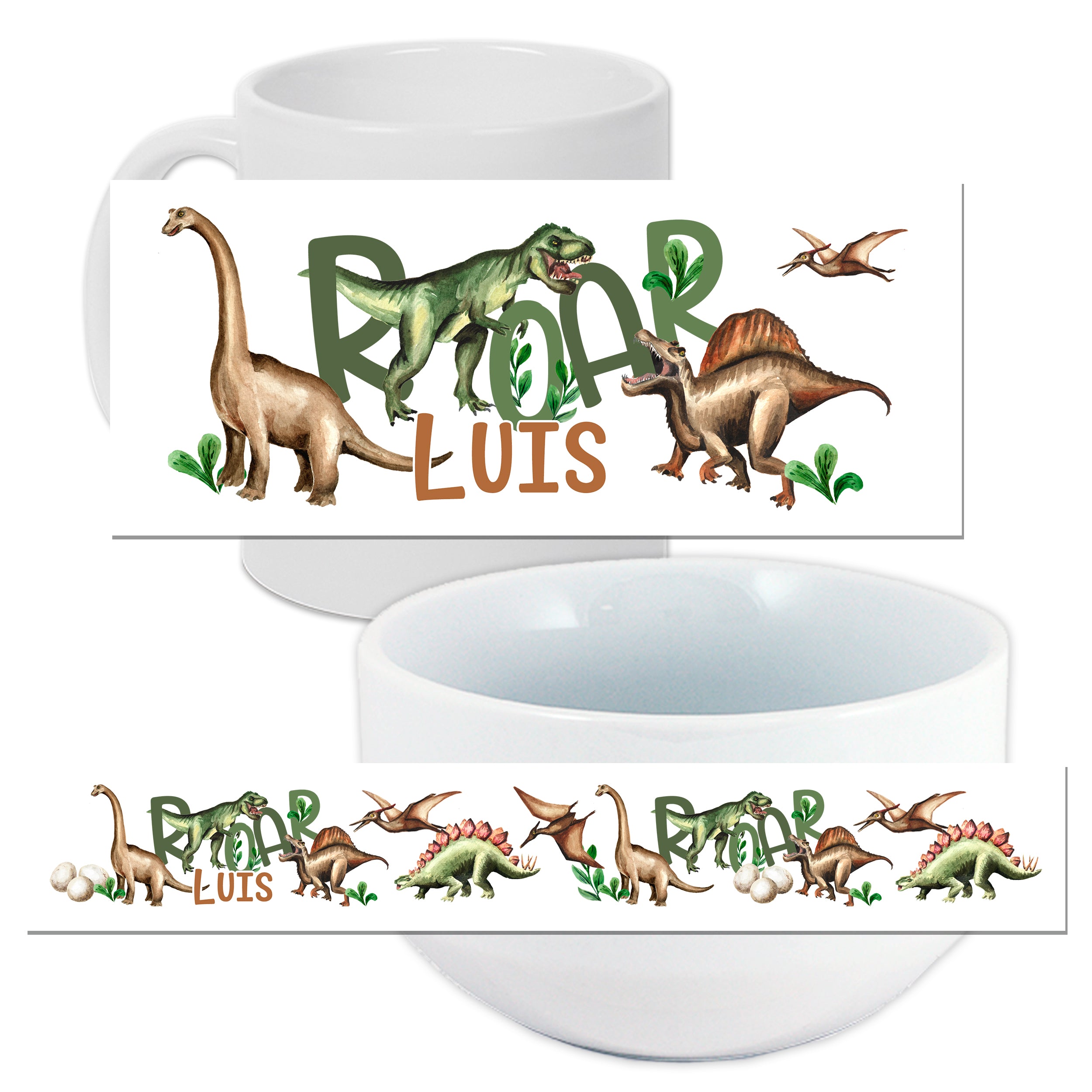 Frühstücksset Müslischale mit Tasse - Dino-Abenteuer für kleine Entdecker