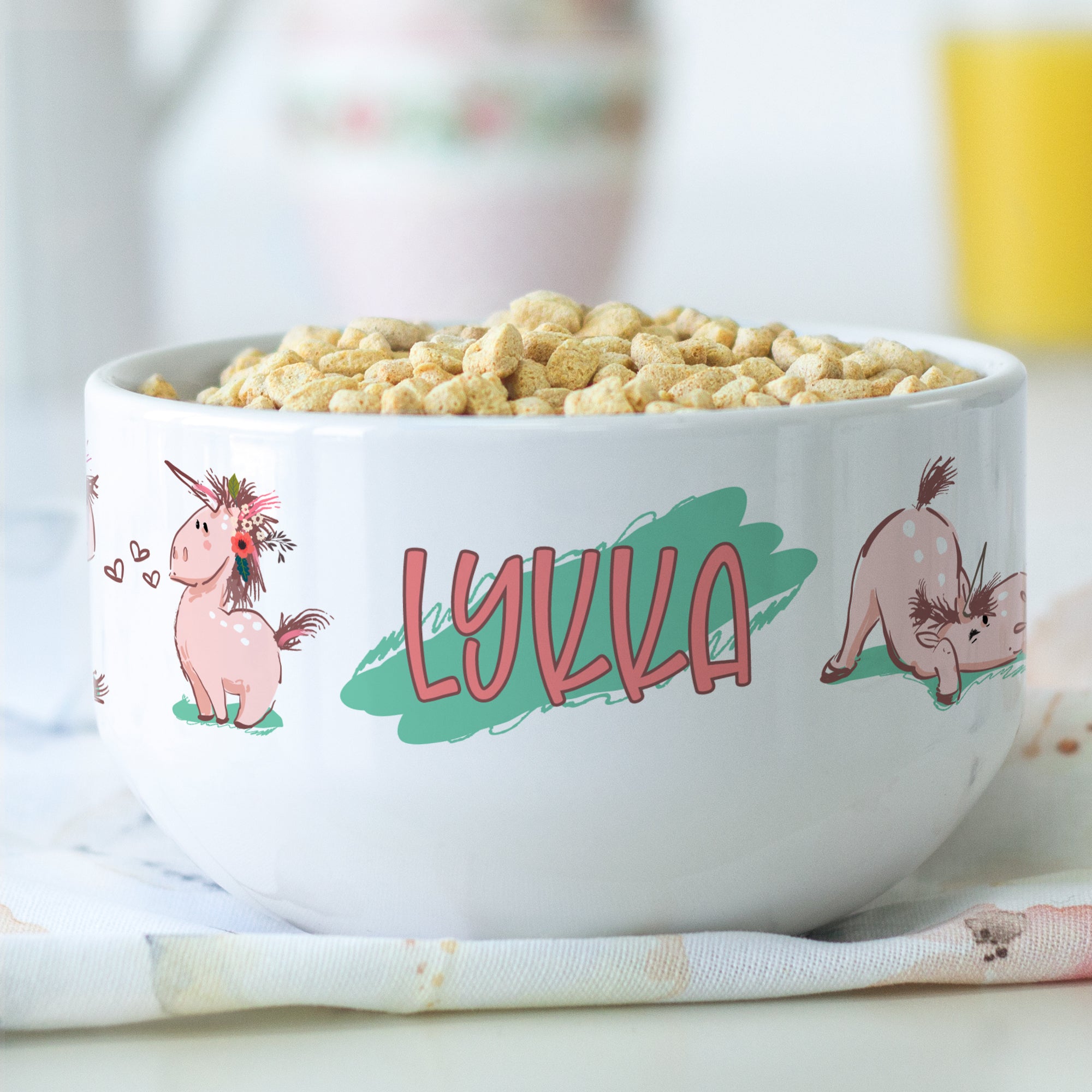 Müslischale mit Einhornmotiv