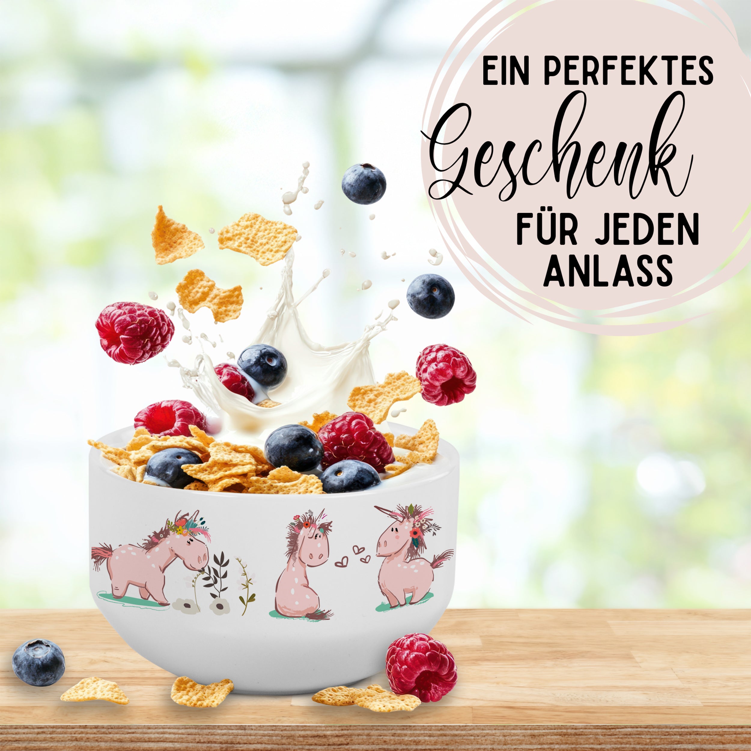 Müslischale mit Einhornmotiv