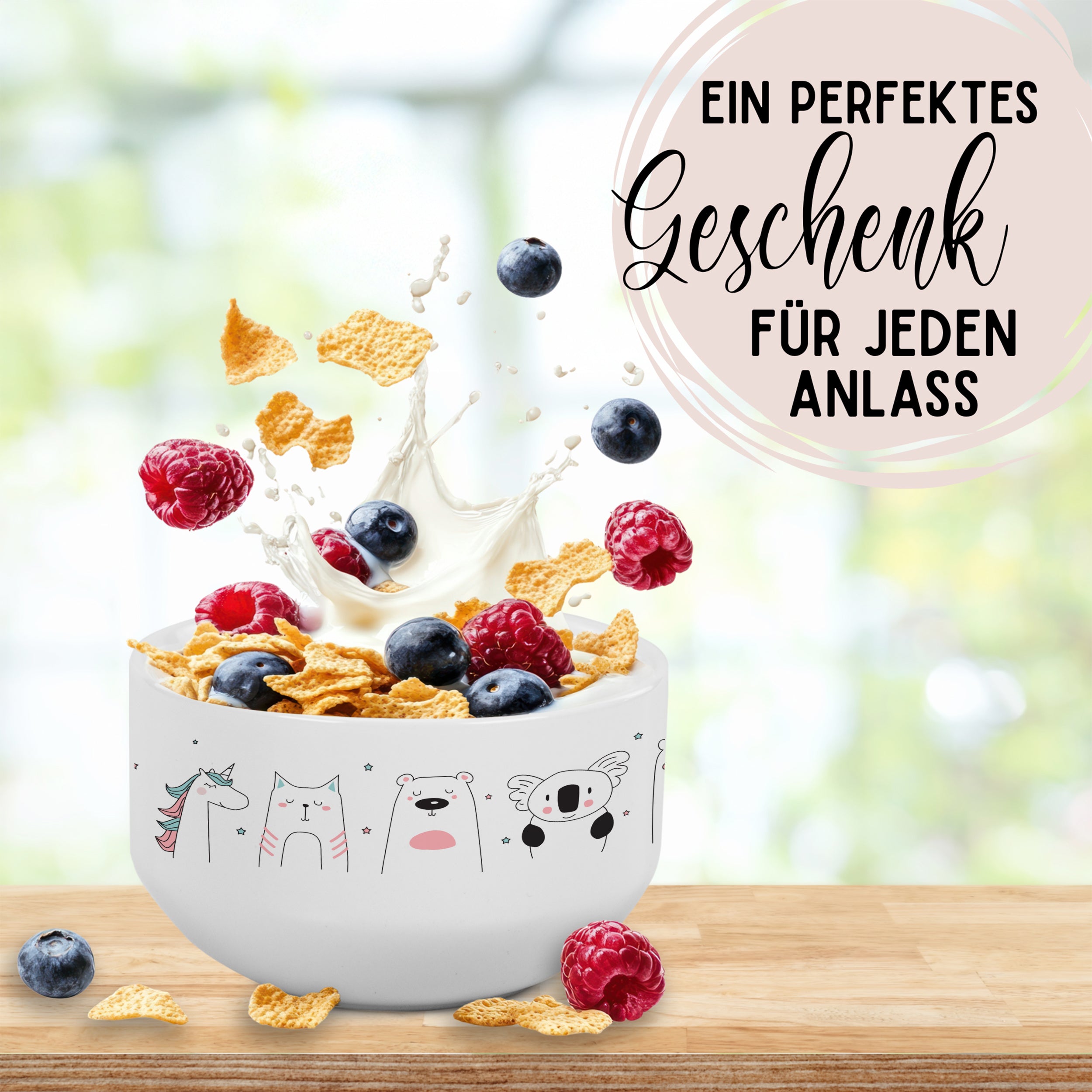 Müslischale mit Tiermotiven