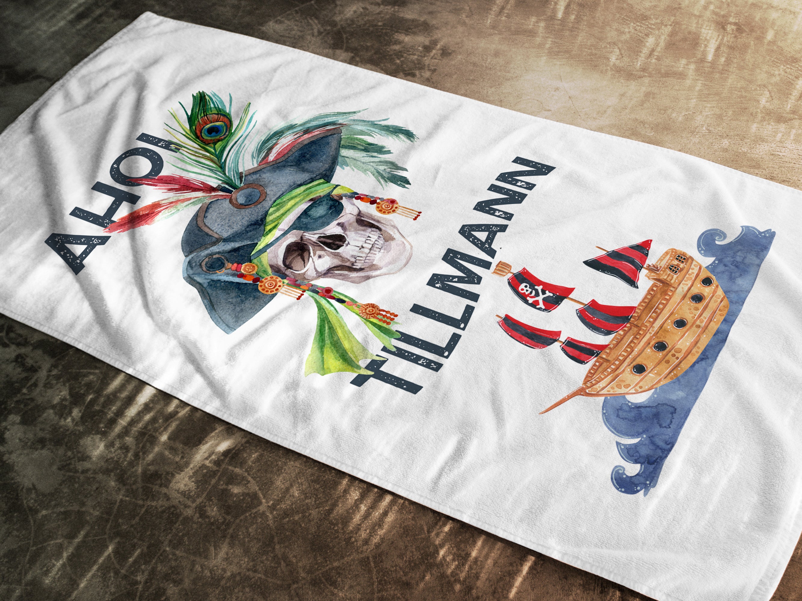 Handtuch Piratenmotiv