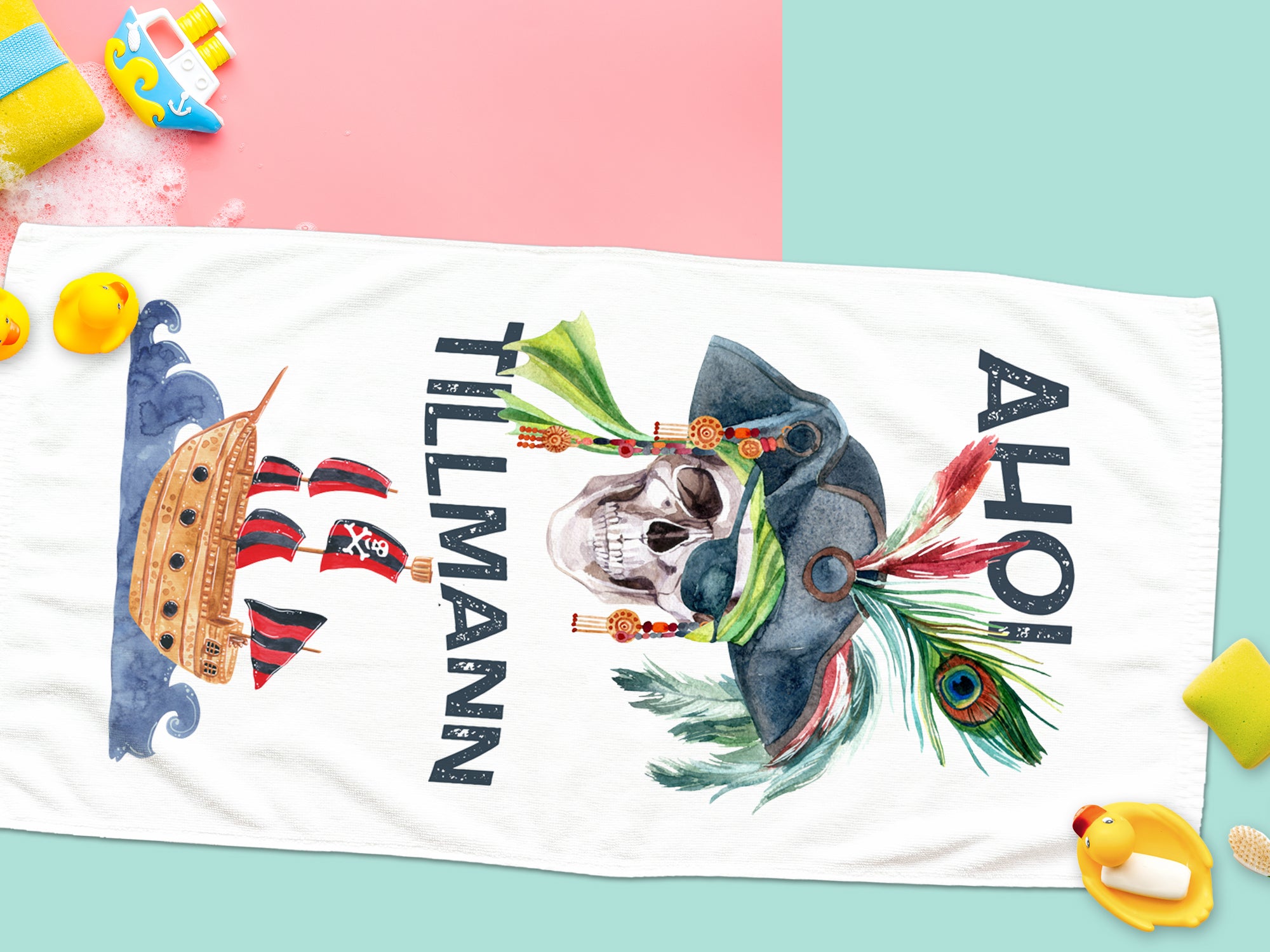 Handtuch Piratenmotiv