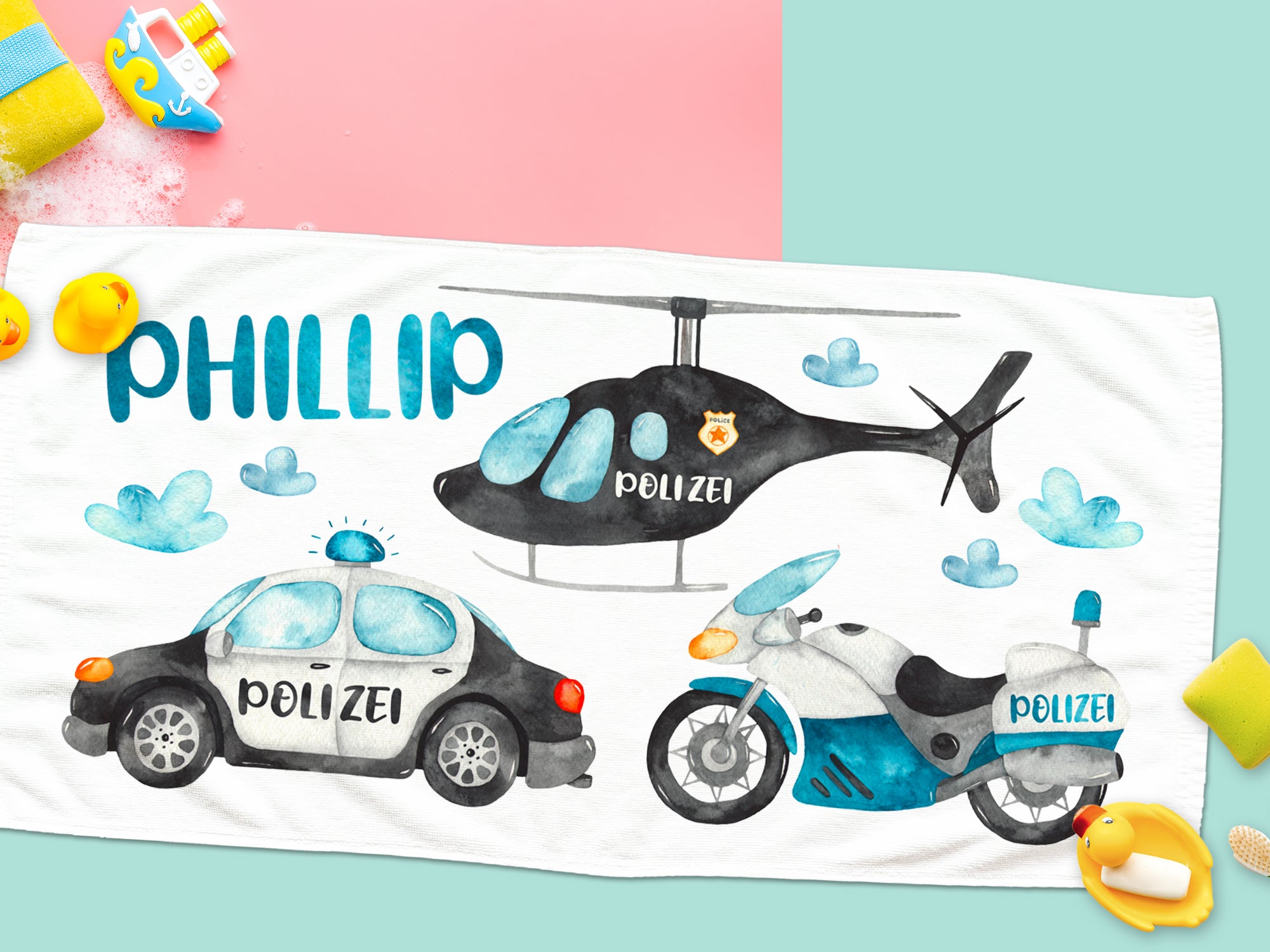 Handtuch Polizei-Motiv