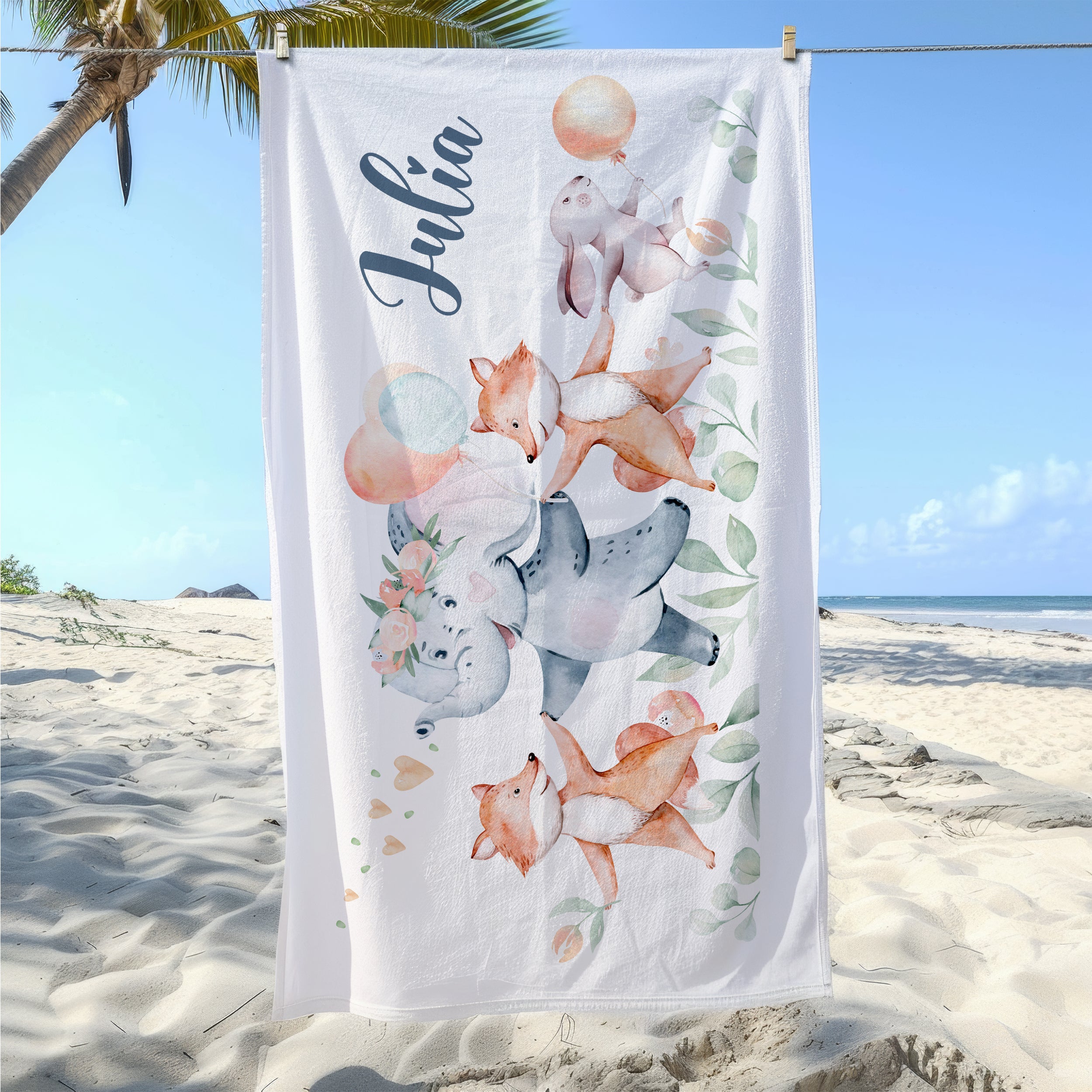 Handtuch mit tierischen Freunden