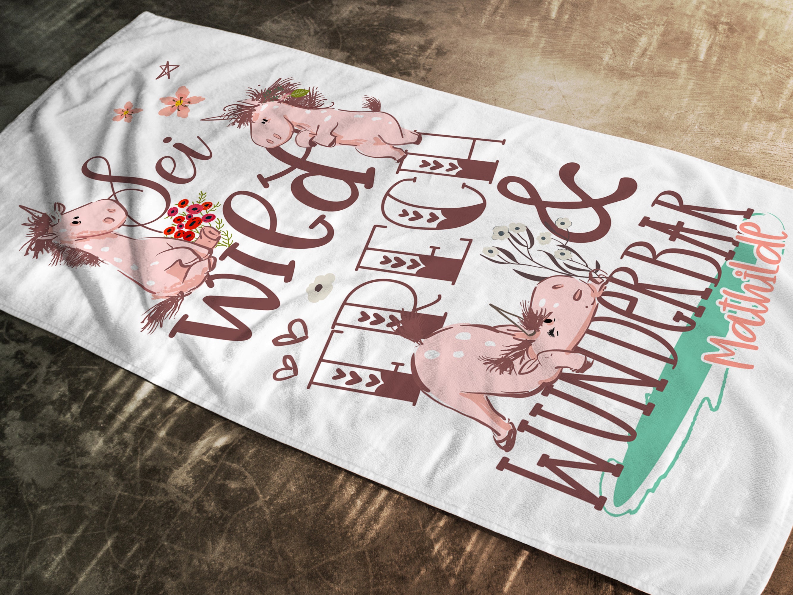 Handtuch mit Einhörnern