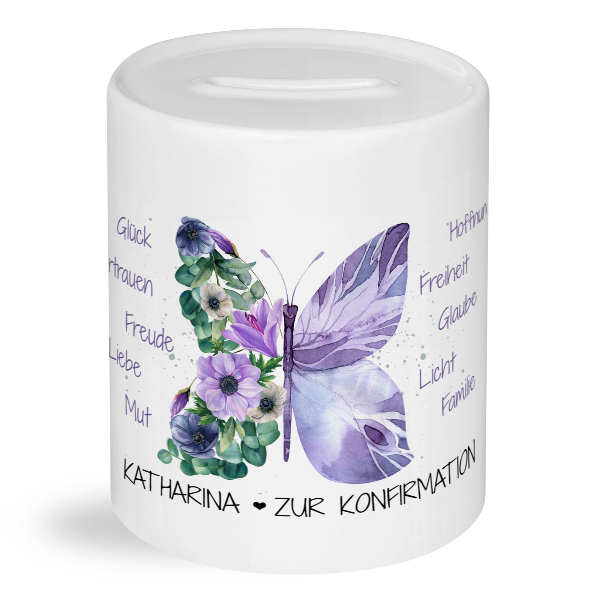 Spardose Schmetterling zur Konfirmation