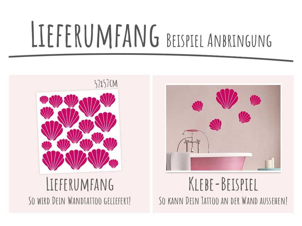 Wandtattoo Muscheln
