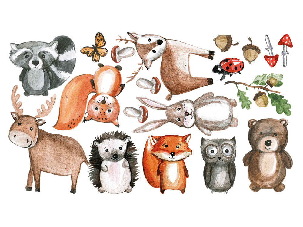 Wandtattoo Kinderzimmer mit süßen Waldtieren