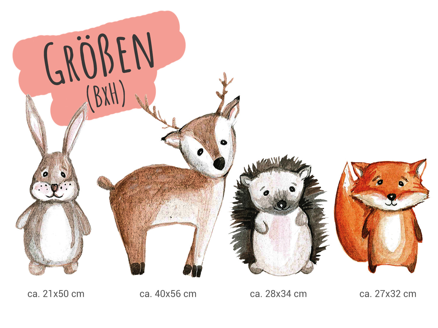 Wandtattoo Kinderzimmer mit Waldtieren