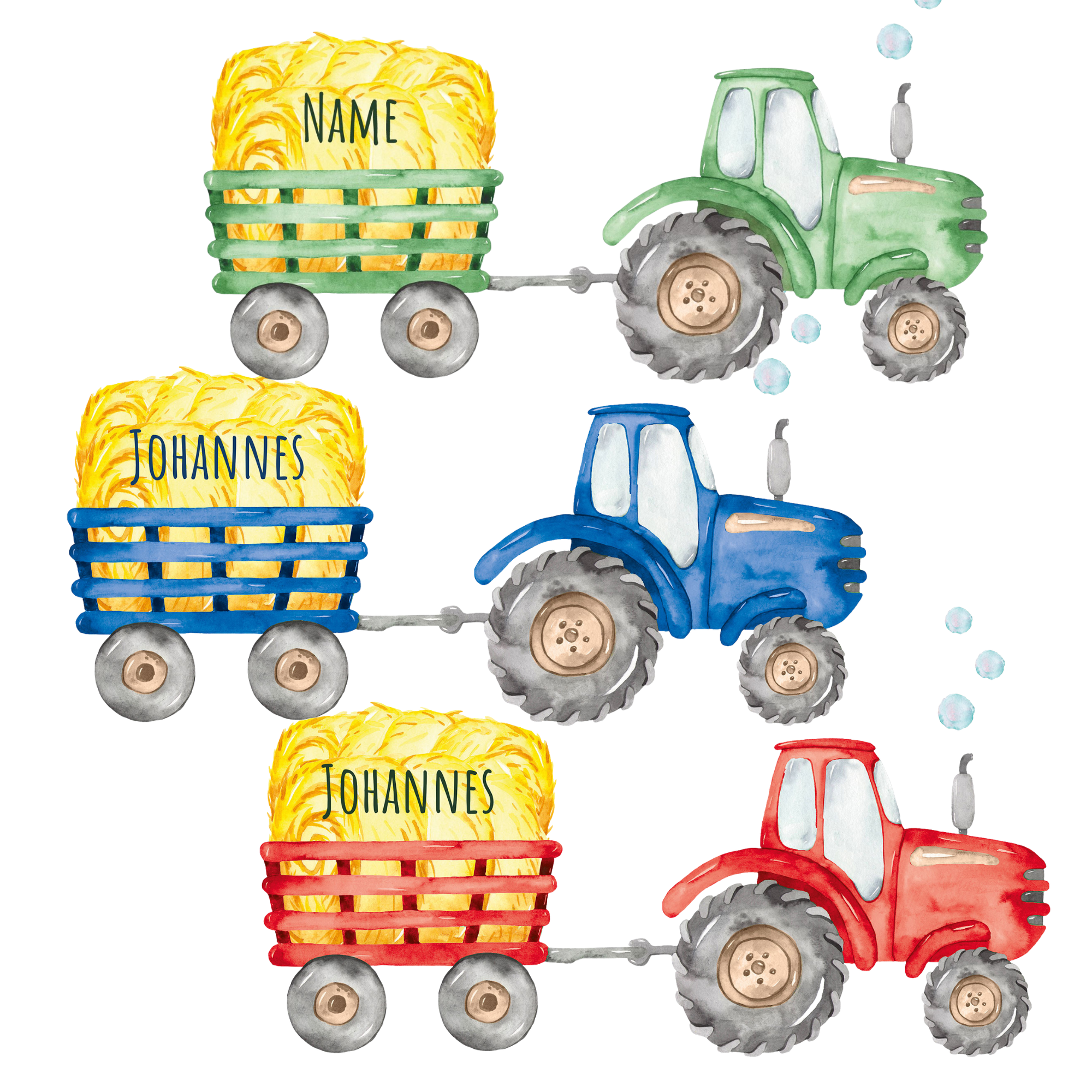 Wandtattoo Traktor mit Namen