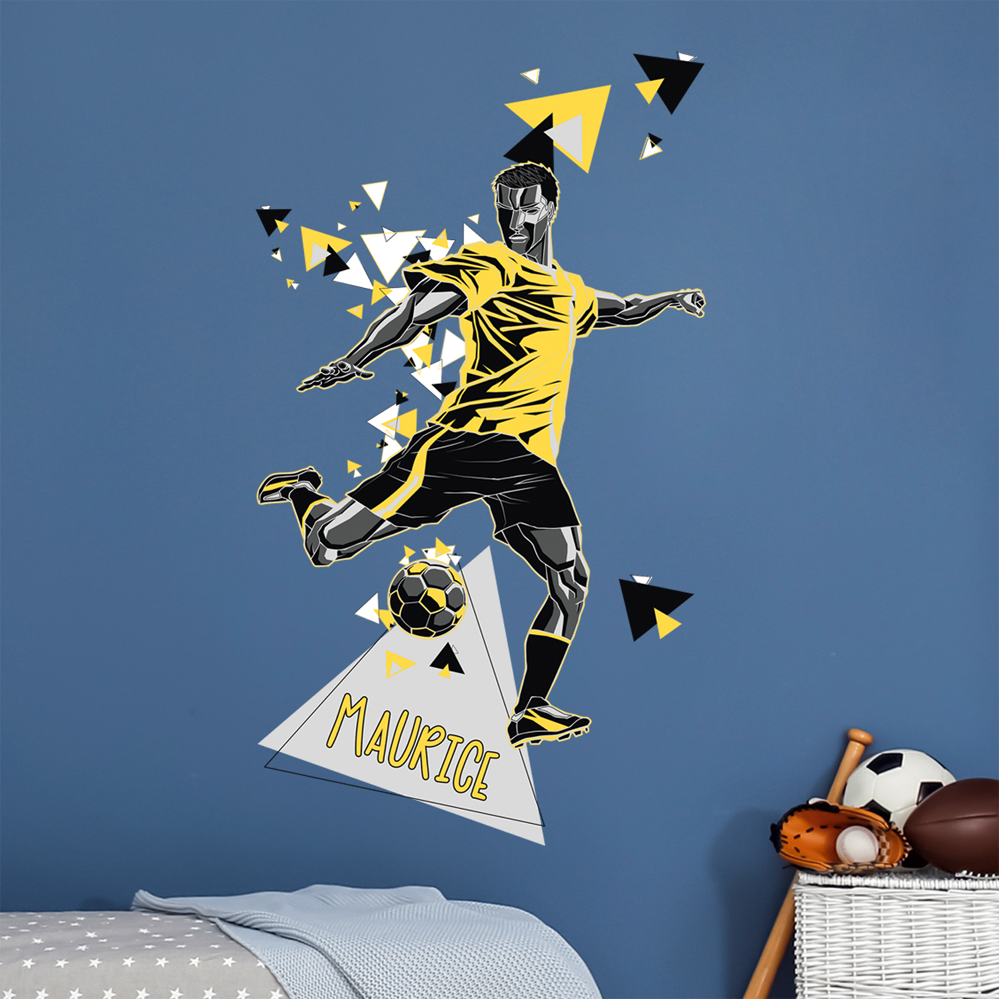 Fußballer Wandtattoo Electric Yellow