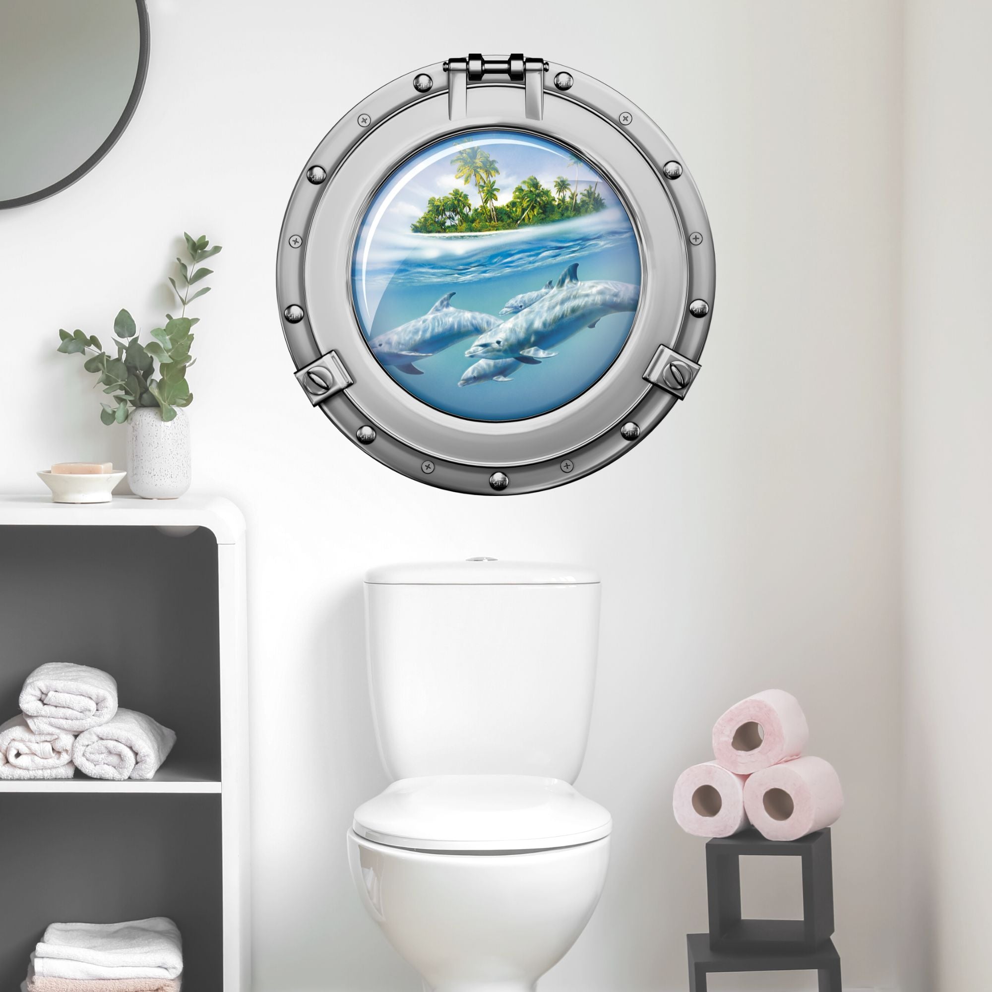 Wandtattoo Bullauge Delfine