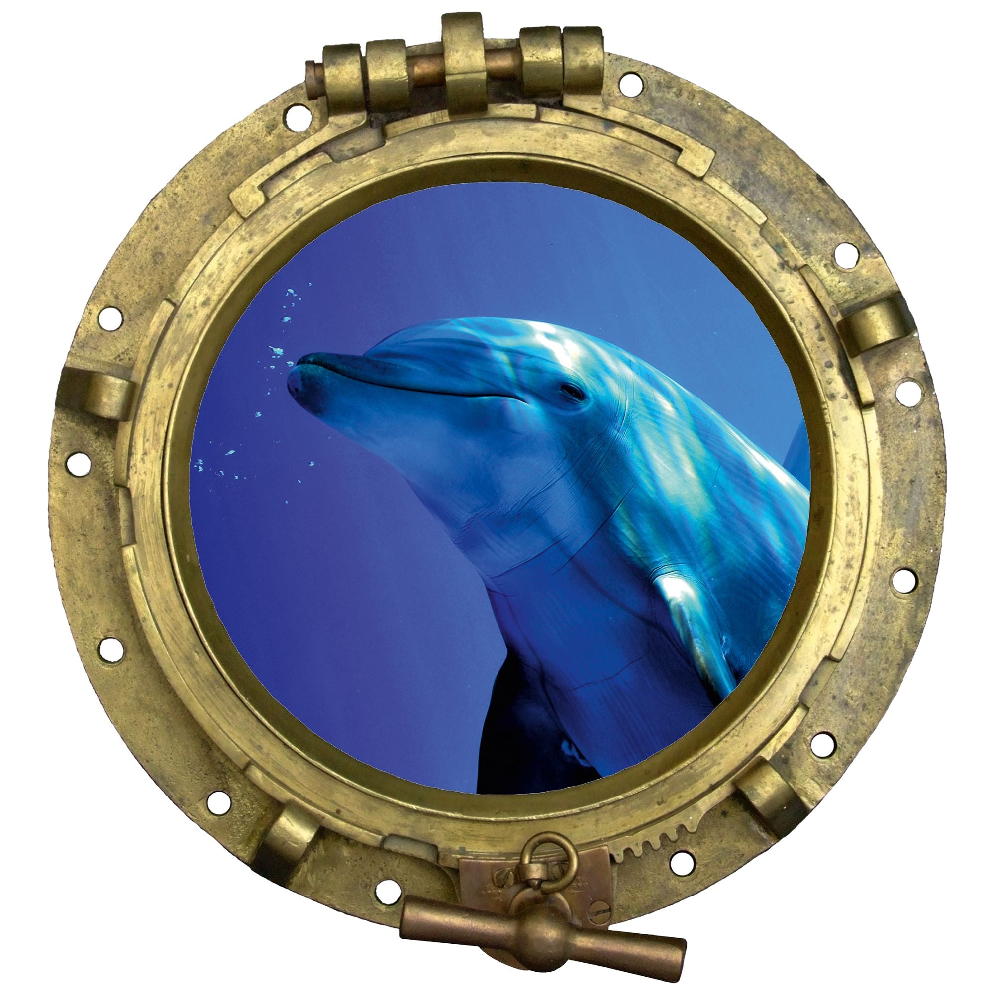 Wandtattoo Bullauge mit Delfin