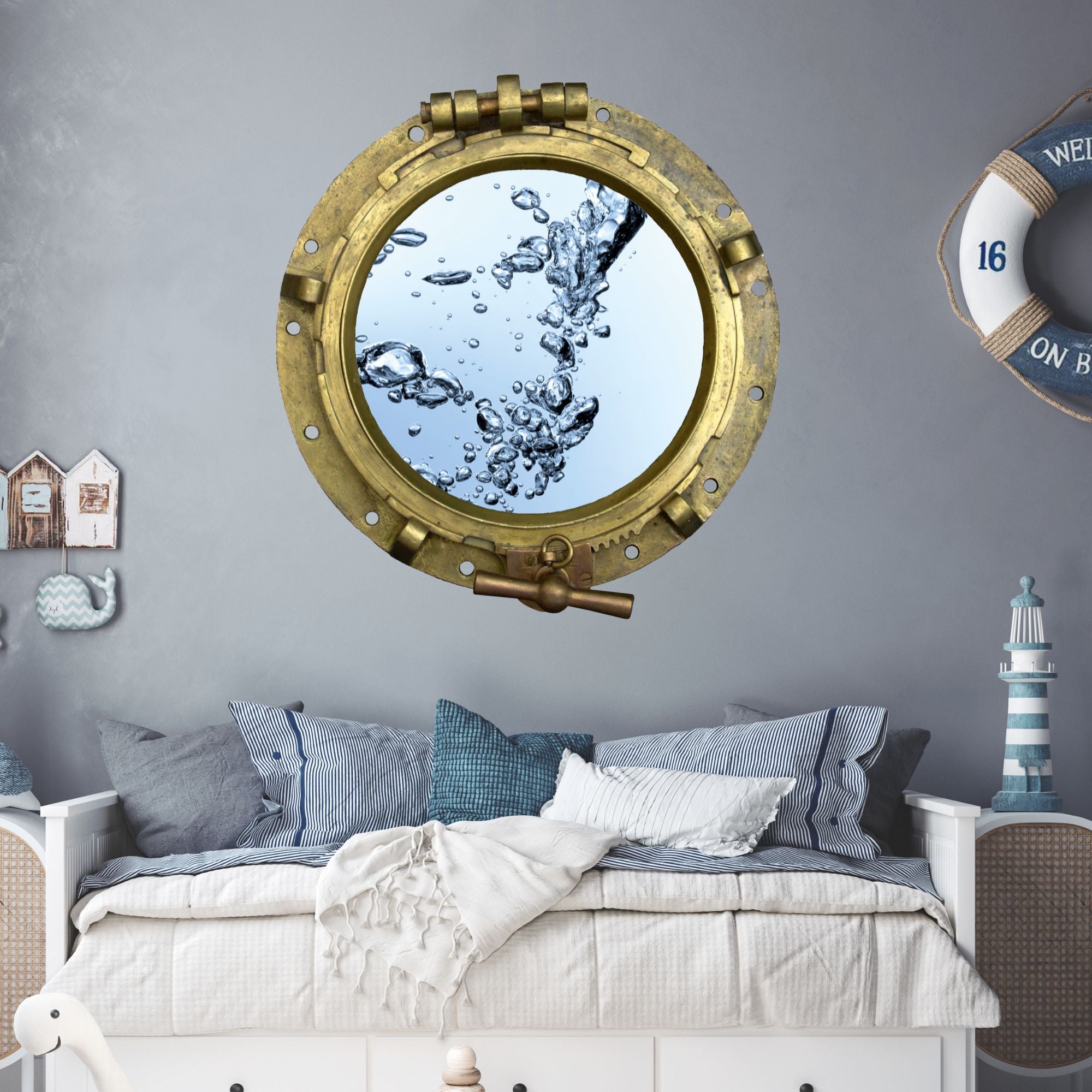 Wandtattoo Bullauge mit Wasserblasen