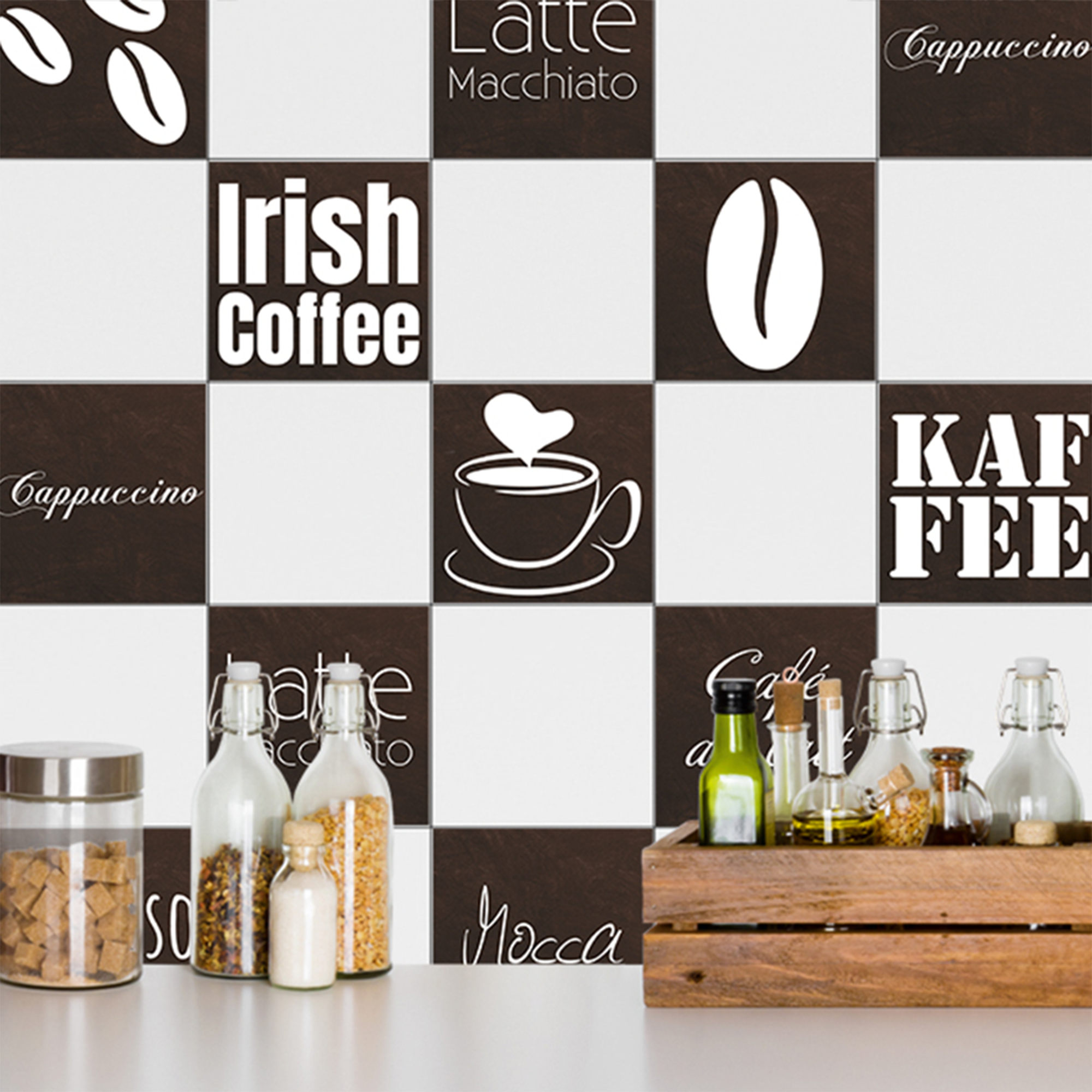 Fliesenaufkleber Kaffee Schriftzug
