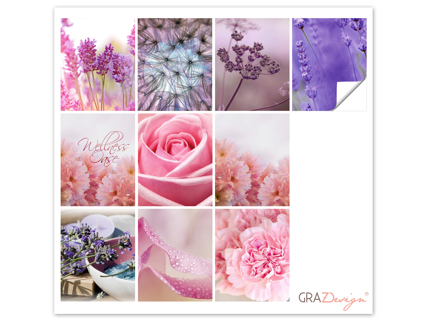 Fliesenaufkleber Rosa Blumen