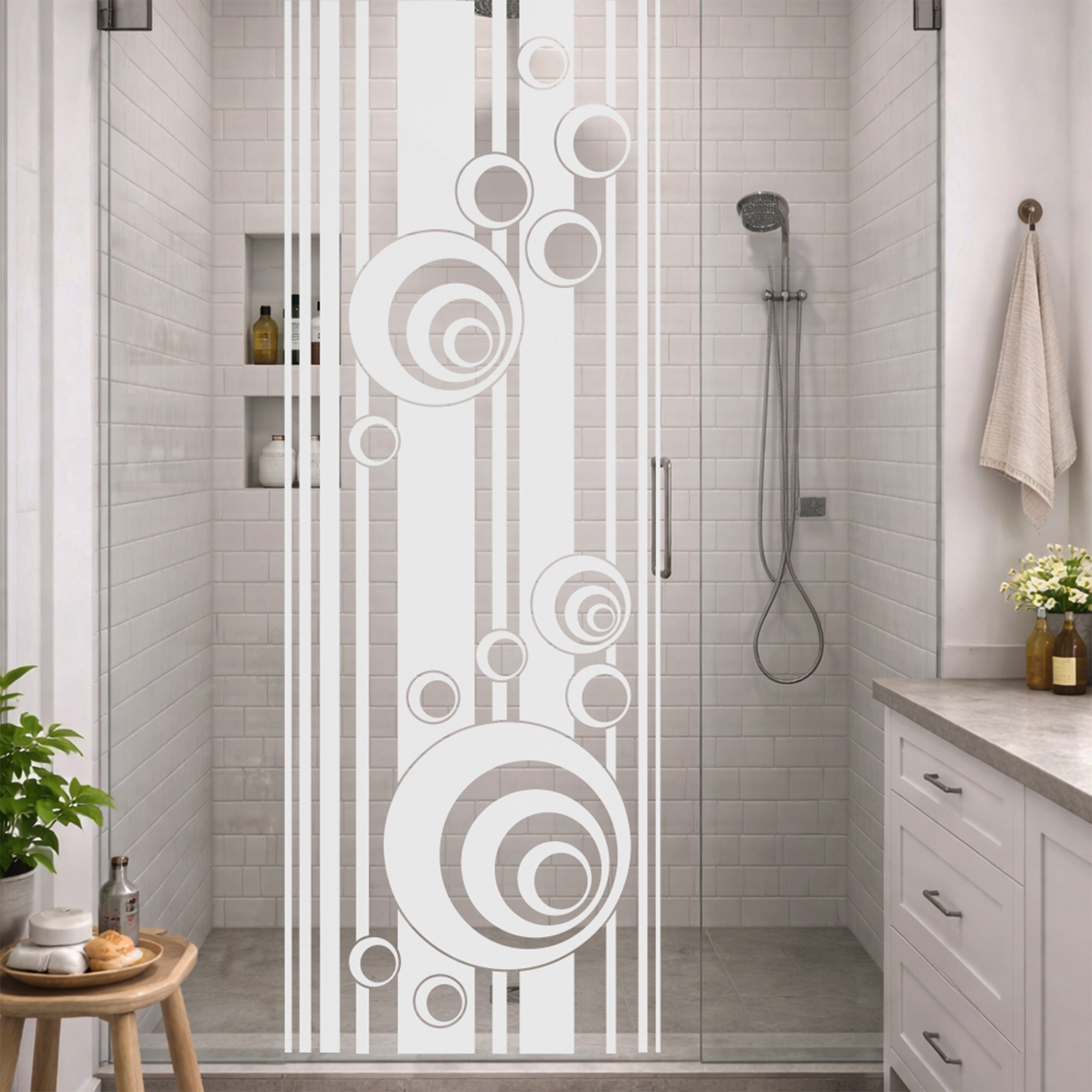 Glastüren Aufkleber Retro Kreise und Linien