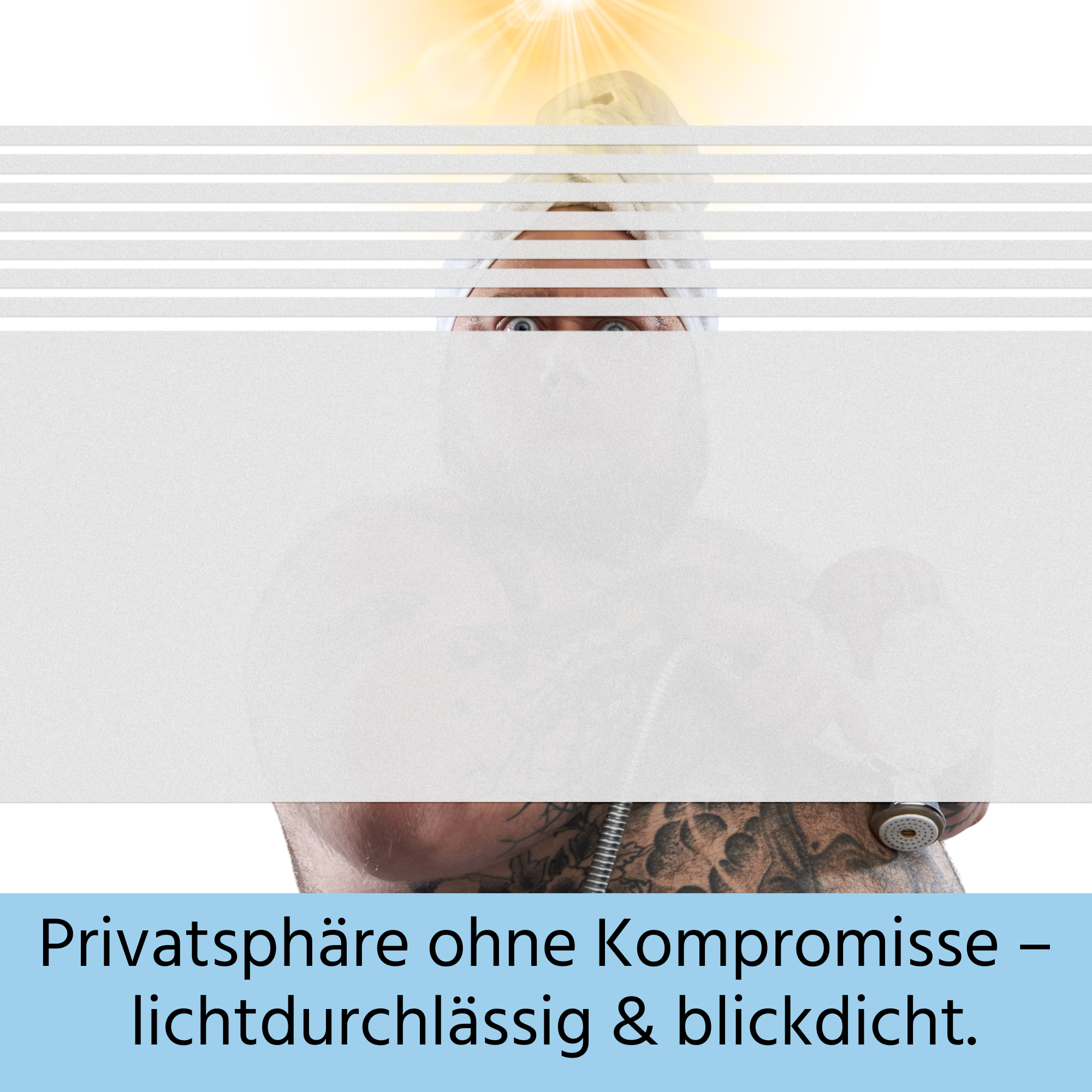 Fensterfolie mit schlichten Streifen