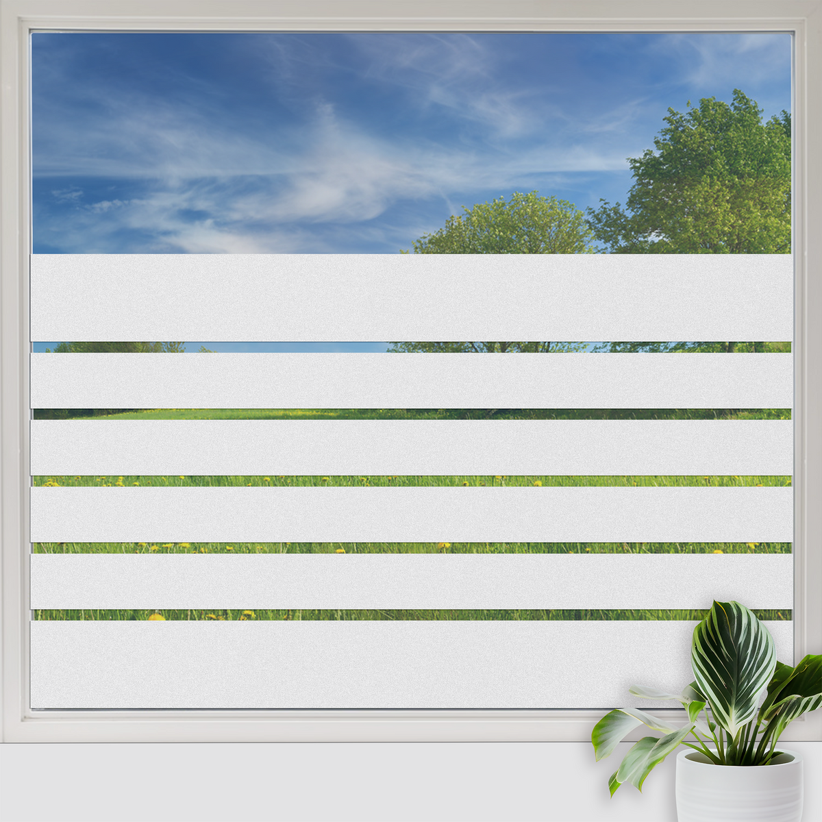 Dreiachteins Media Sichtschutz-Fensterfolie – Blickdichte Streifen, Bunt, Art Deco, Selbstklebend Sichtschutzfolie Fenster