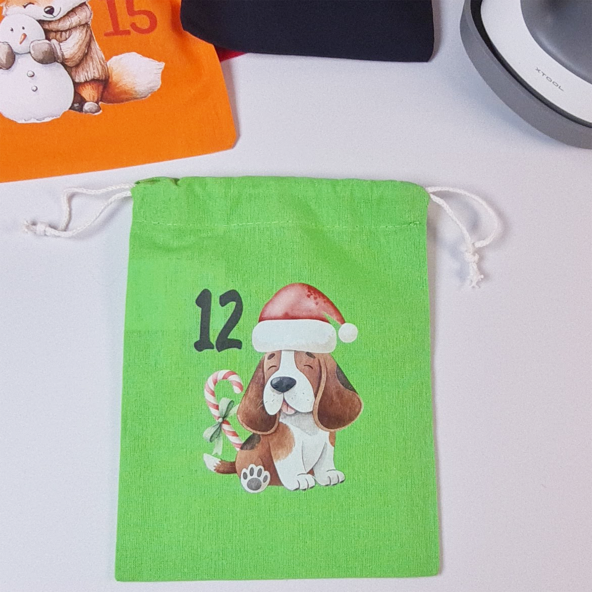 Baumwollsäckchen 15 × 20 cm in Grün – 1 oder 24 Stück