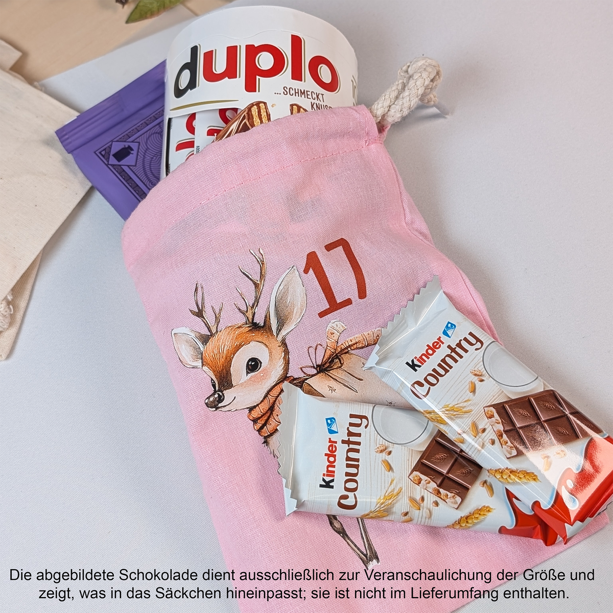 Baumwollsäckchen für deinen DIY-Adventskalender – Natur, 15 × 20 cm