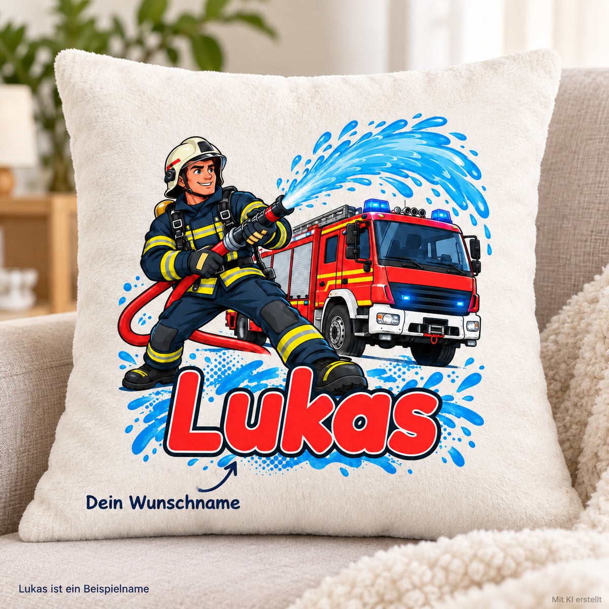 Comic-Einsatz: Wunschname Lukas als Beispiel der Personalisierung.