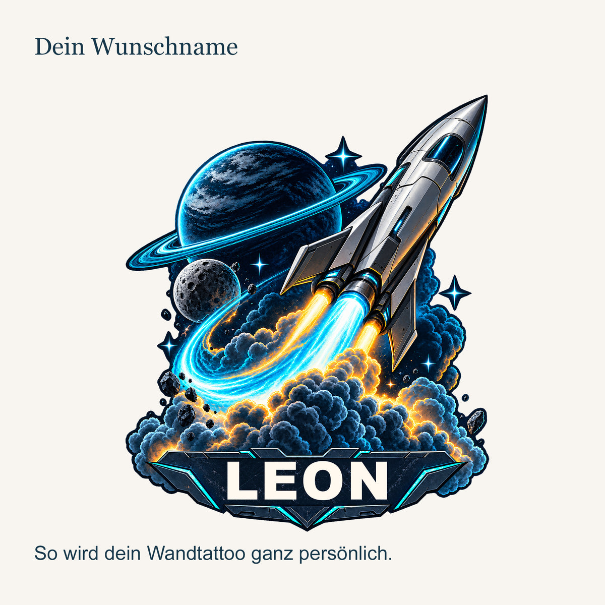Personalisiertes Wandtattoo Neonstart – personalisierung