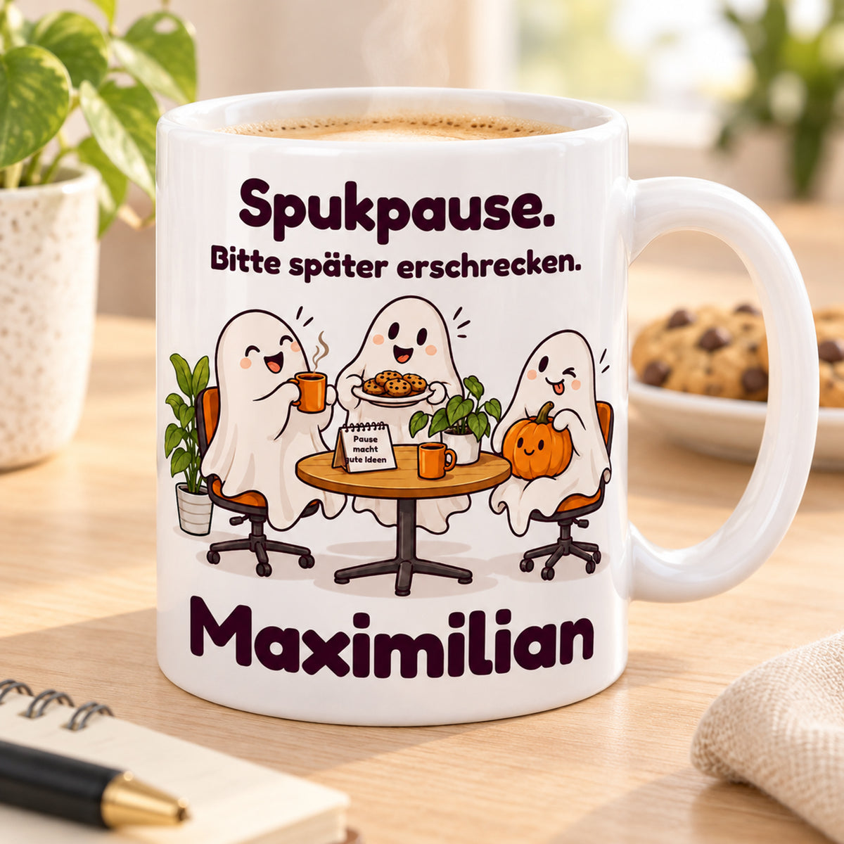 Geisterbuero-Tasse mit Wunschname - Motiv 1, Ansicht 8