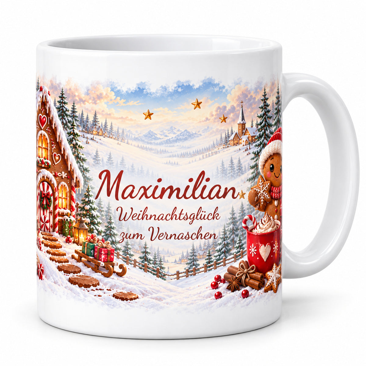 Weihnachtstasse Lebkuchen mit Namen – Keramik, 330 ml – 01-hero