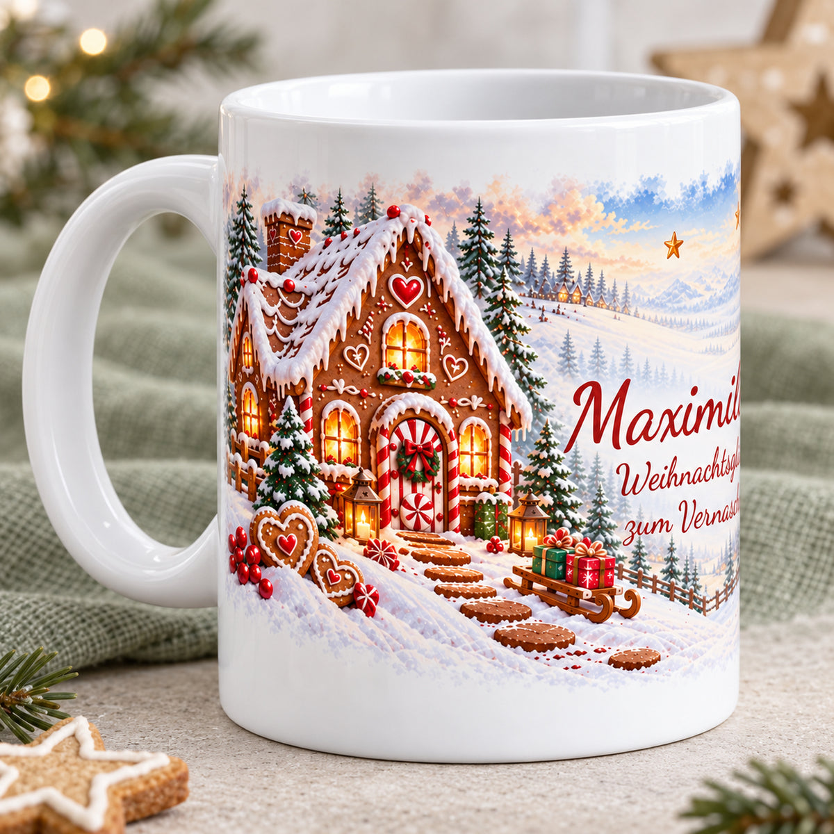 Weihnachtstasse Lebkuchen mit Namen – Keramik, 330 ml – 02-reverse-view