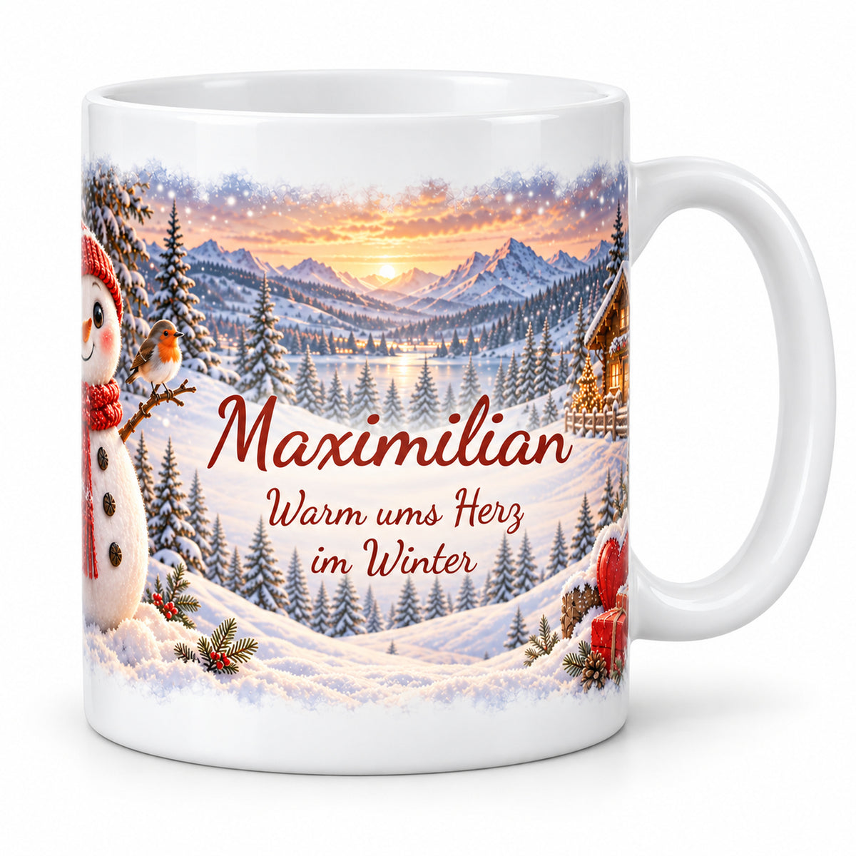 Weihnachtstasse Schneemann mit Namen – Keramik, 330 ml – 01-hero
