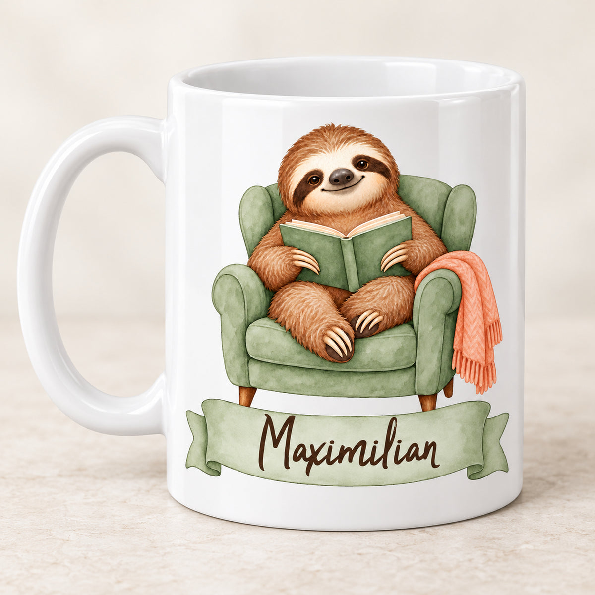 Faultier-Tasse Lesepause – Produktansicht