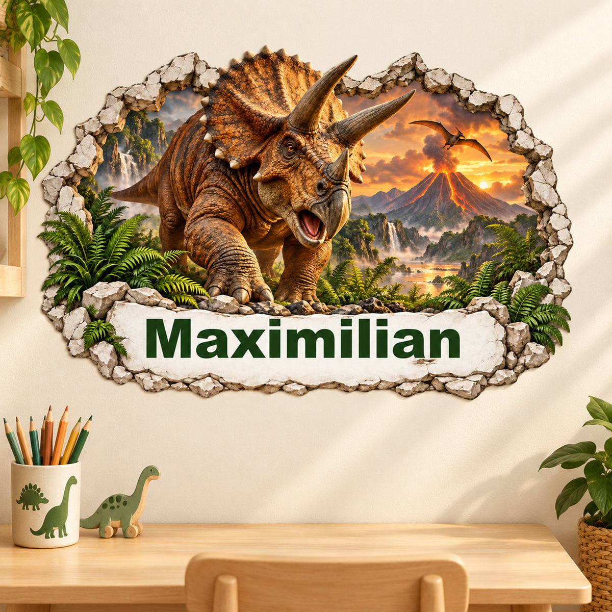 Dinosaurier-Wandtattoo Motiv 2 – Arbeitsplatz
