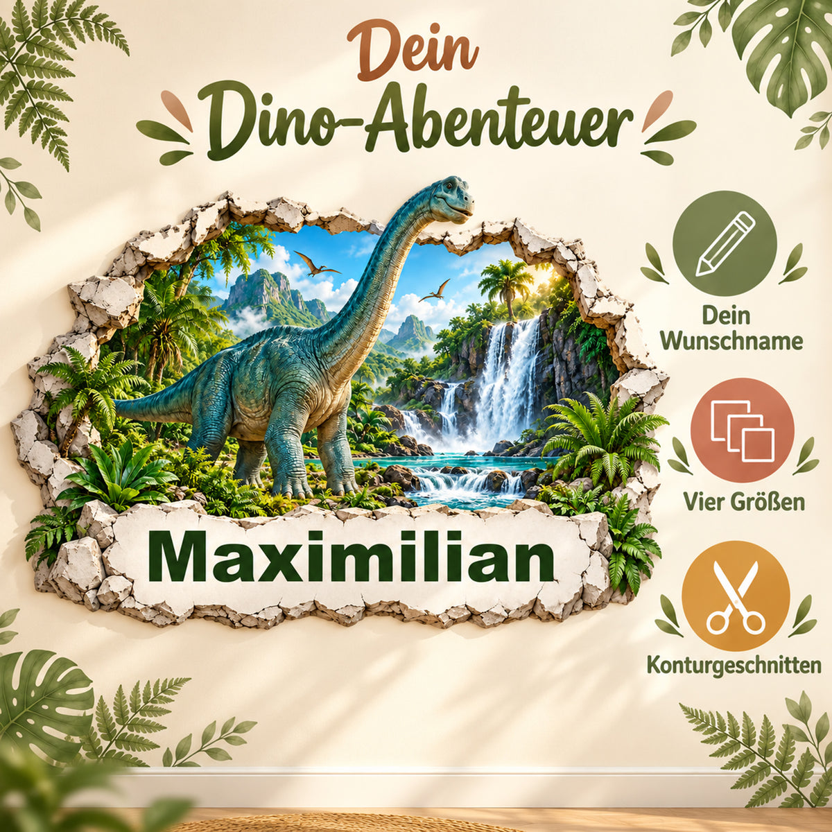 Dinosaurier-Wandtattoo Motiv 3 – Produkteigenschaften