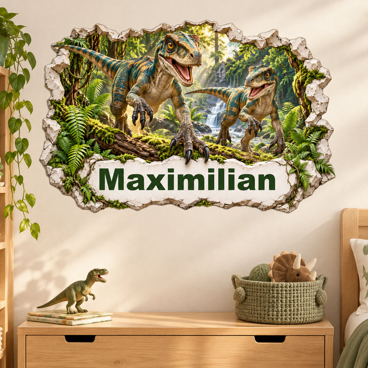Dinosaurier-Wandtattoo Motiv 4 – Wohnraumbeispiel