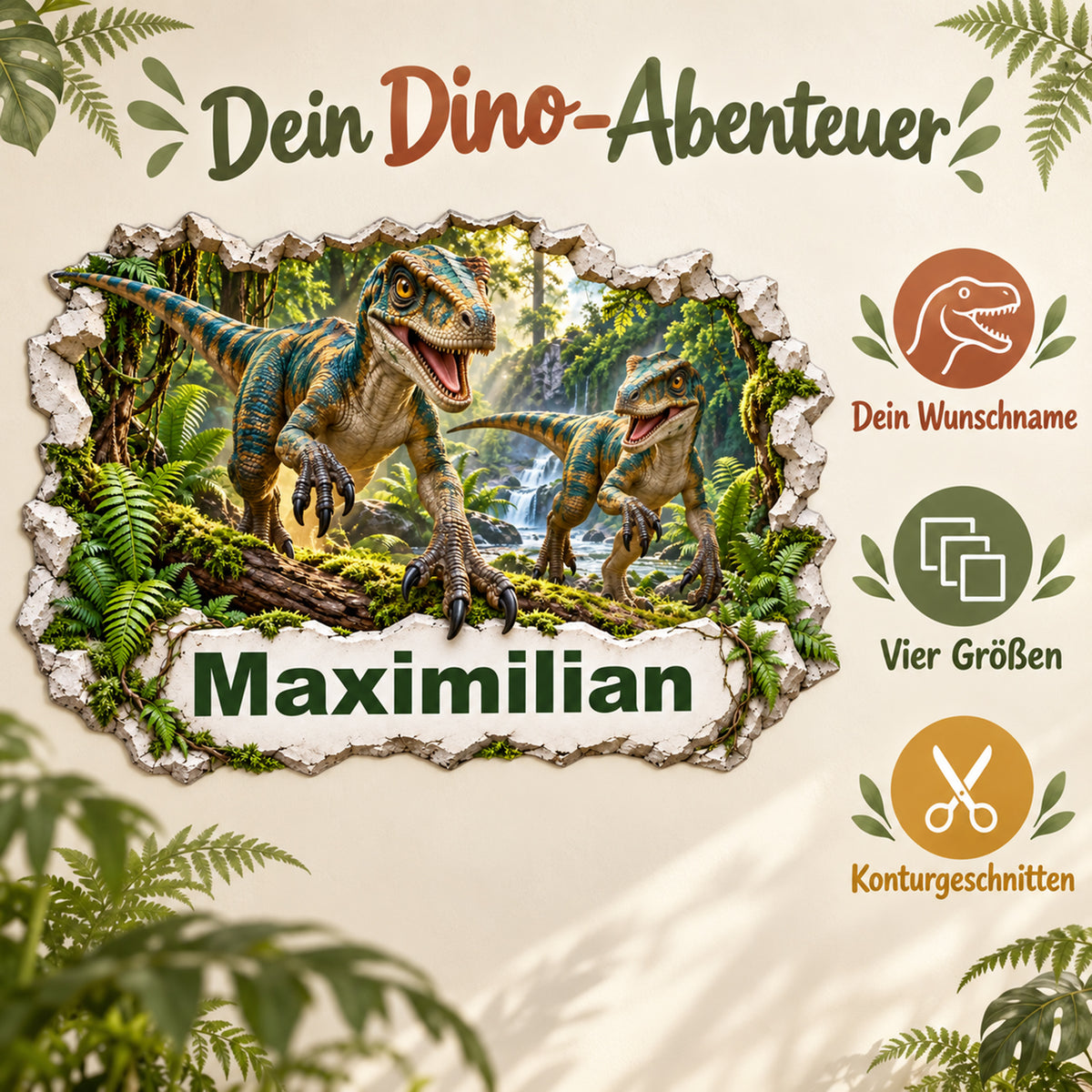 Dinosaurier-Wandtattoo Motiv 4 – Produkteigenschaften