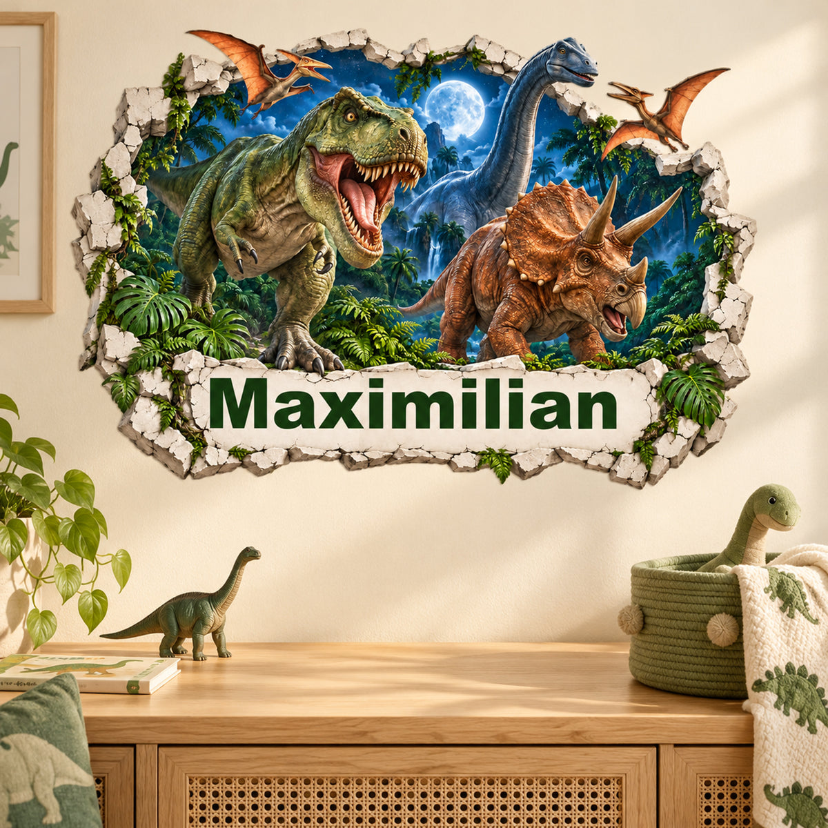 Dinosaurier-Wandtattoo Motiv 5 – Wohnraumbeispiel