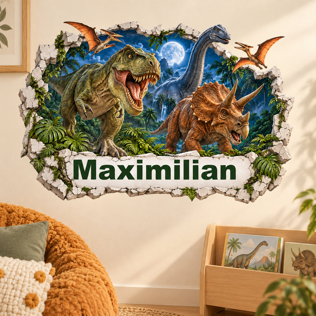 Dinosaurier-Wandtattoo Motiv 5 – Leseecke