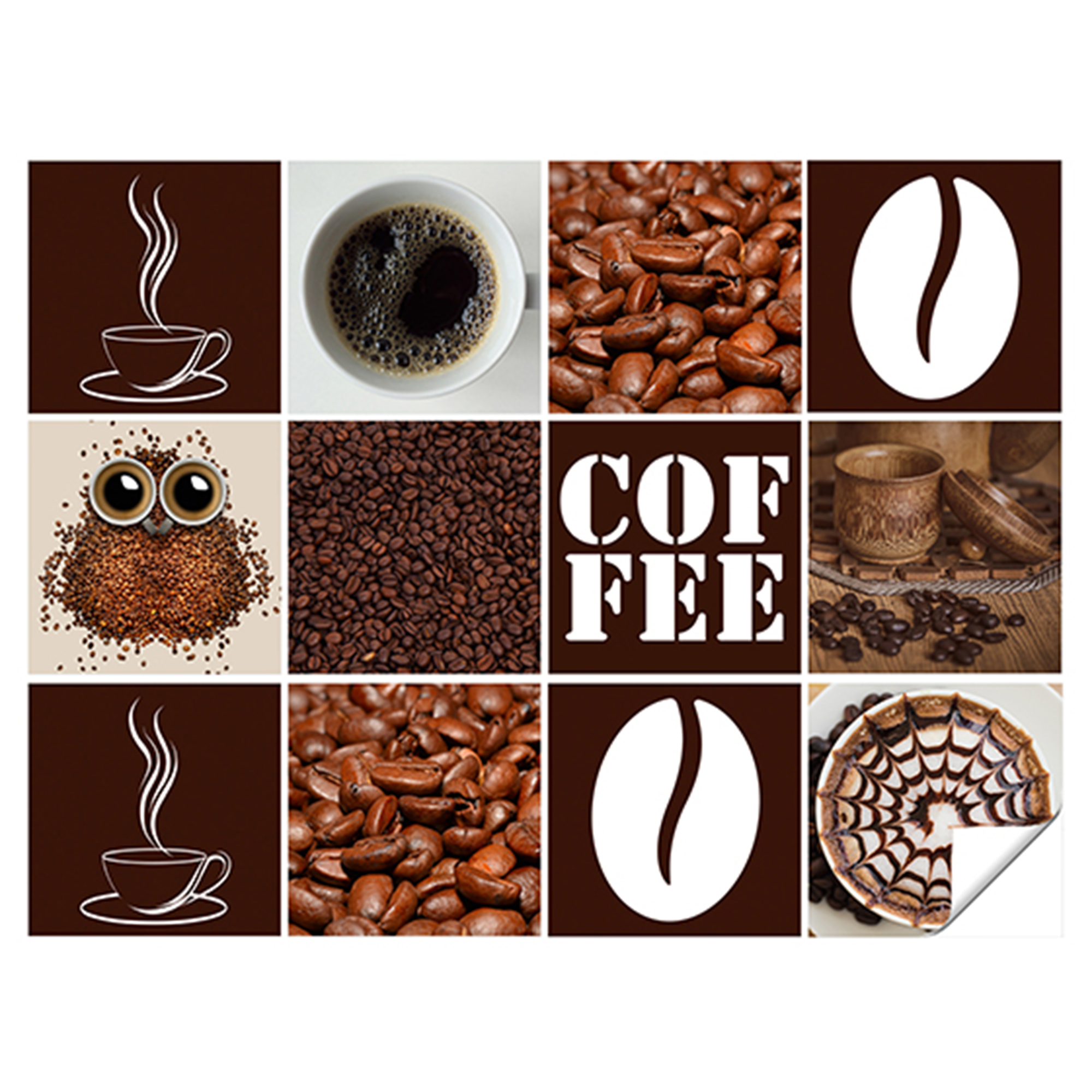 Fliesenaufkleber Kaffee 12 Stück