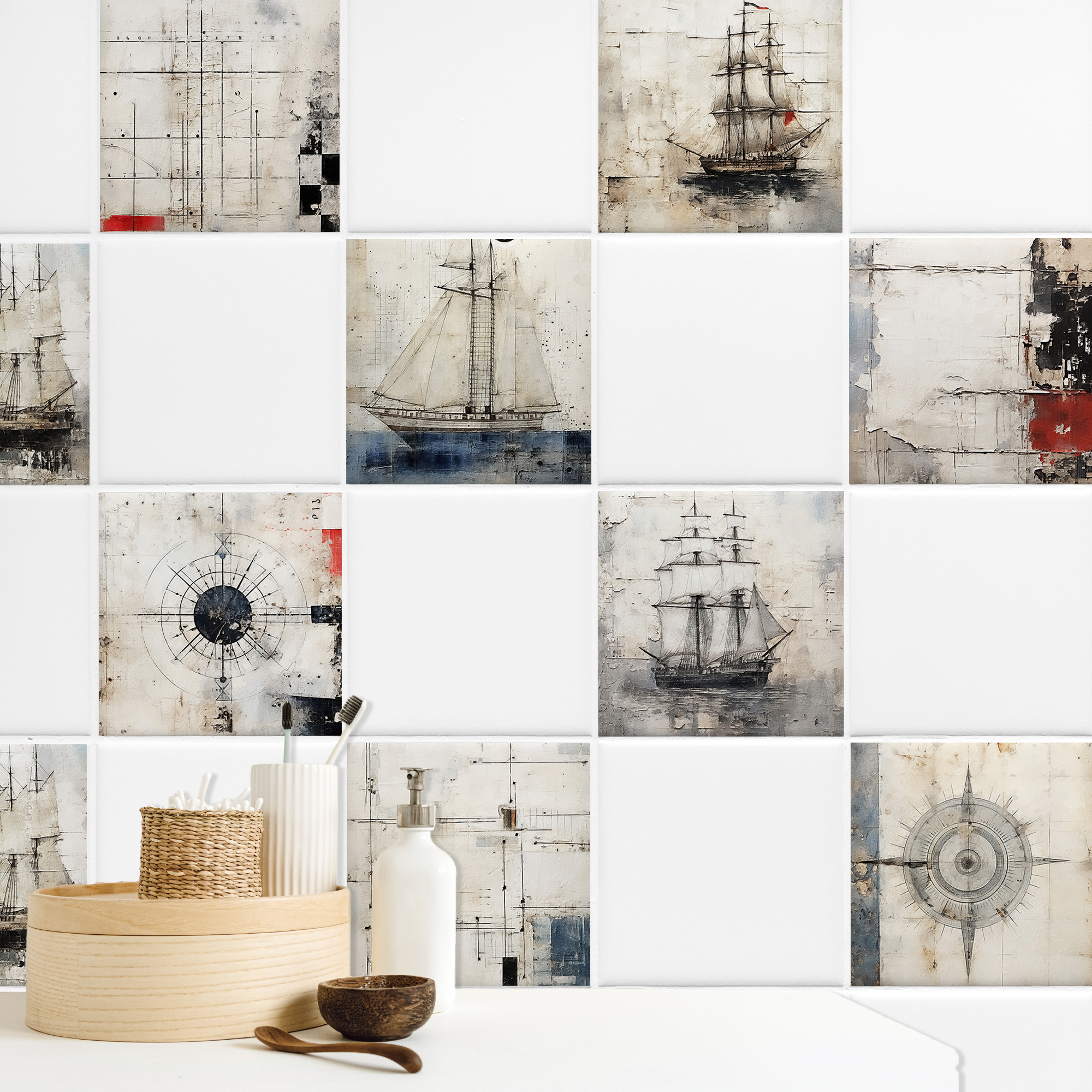 Fliesenaufkleber Kompass