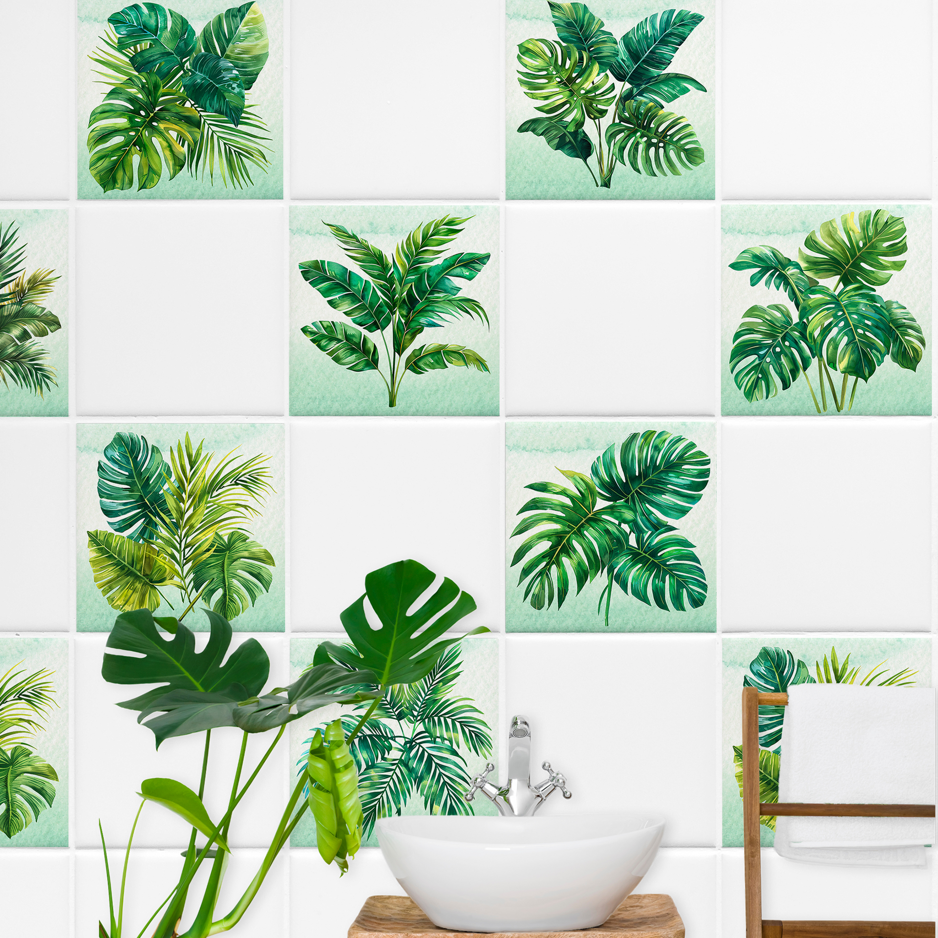 Fliesenaufkleber Monstera-Blätter